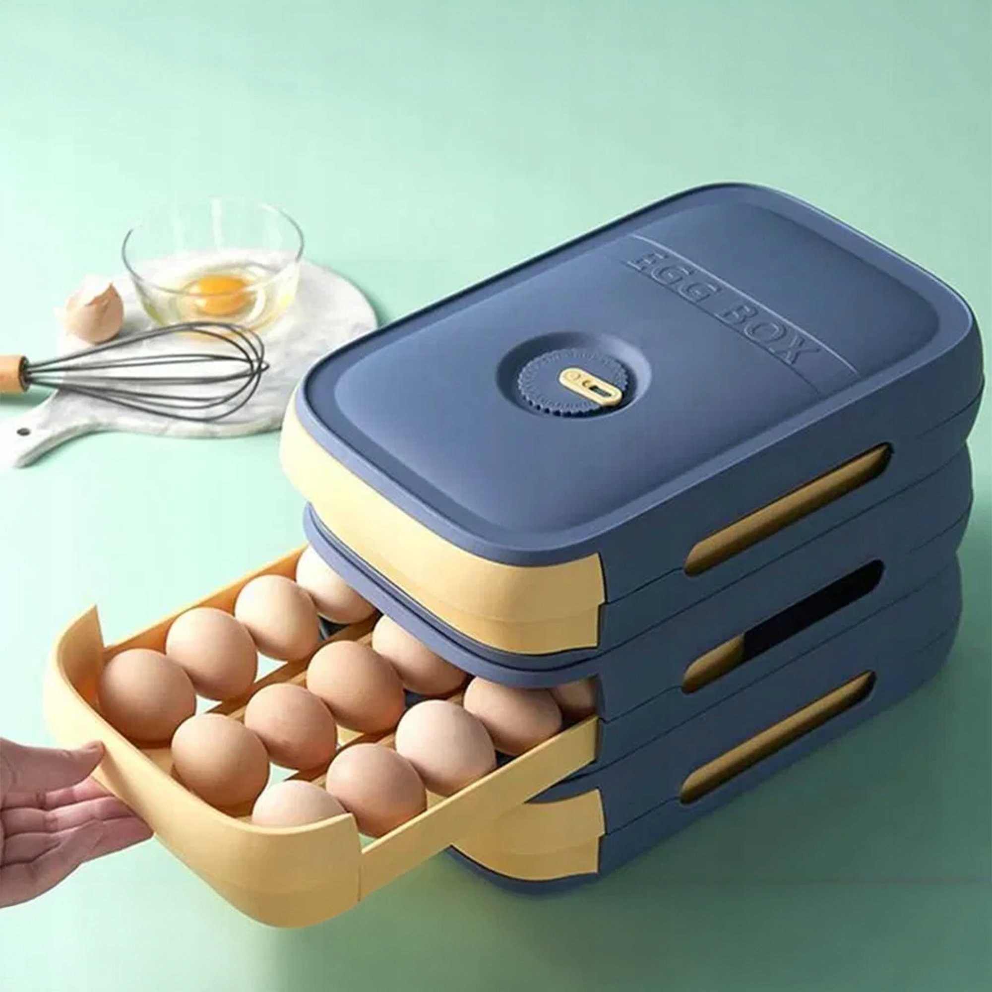 POJEMNIK NA JAJKA BOX ORGANIZER DO LODÓWKI PUDEŁKO SZUFLADA DO JAJ PUDEŁKO