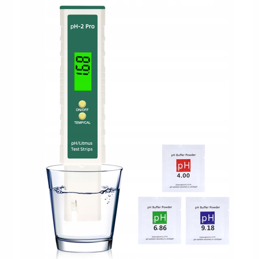 Elektroniczny Miernik Tester pH Jakości Bufory Wody Basen Autokalibracja