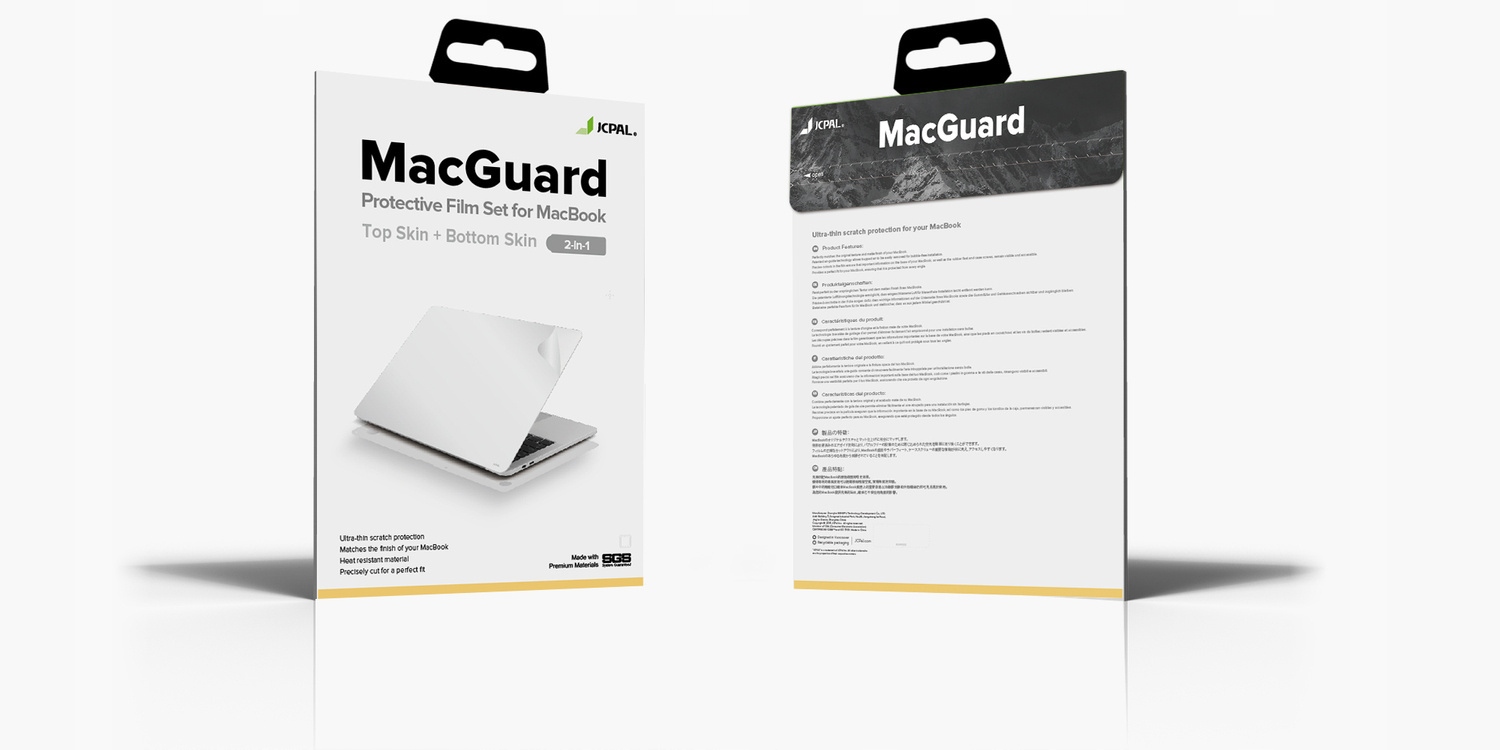 JCPal MacGuard Two-in-One Skin Set (Space Gray, Top skin+Back skin) for Ma