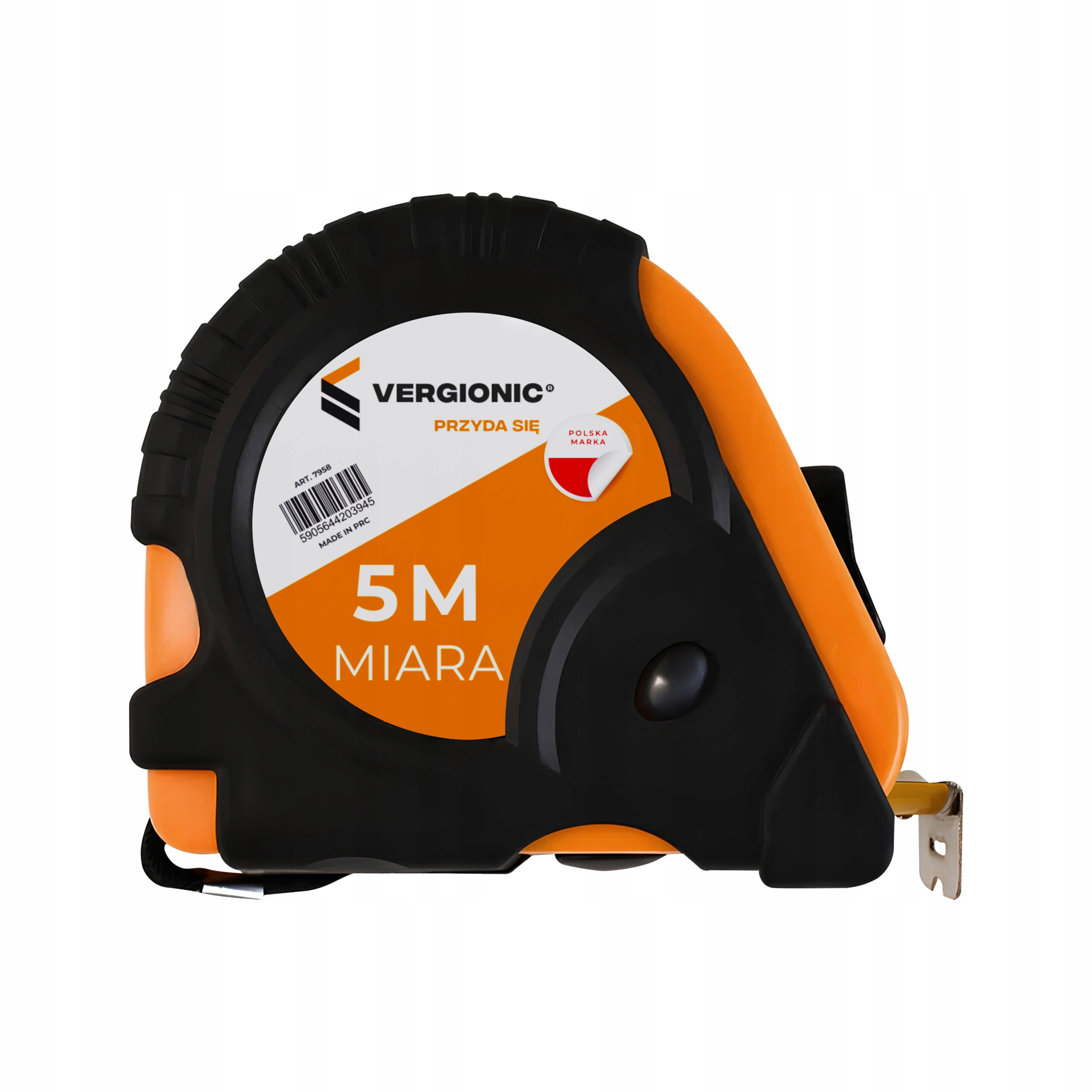 Taśma miernicza 5 m VERGIONIC - zwijana miarka budowlana z blokadą