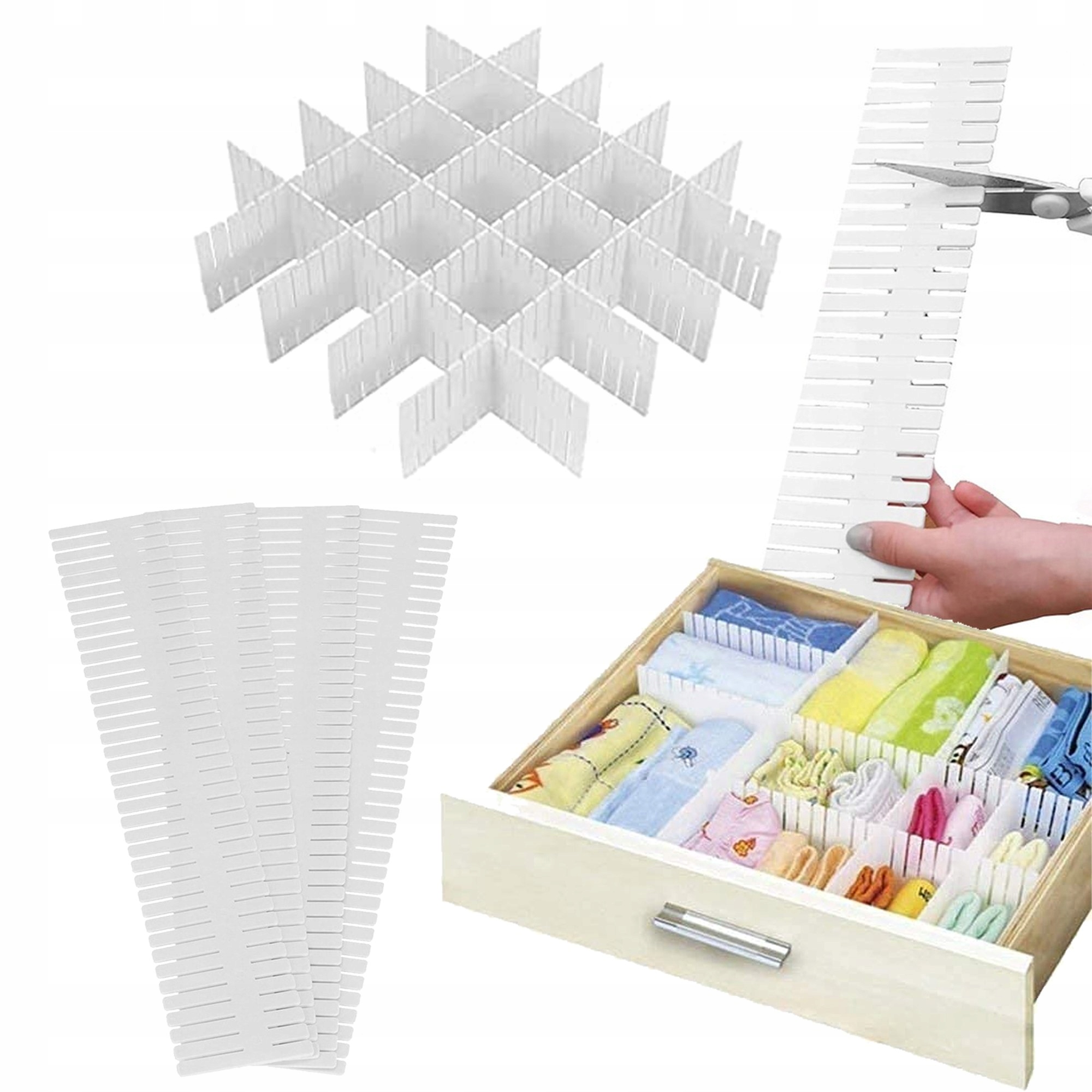 4x ORGANIZER PRZEGRÓDKA SEPARATOR DO SZUFLADY SZAFY BIURKA
