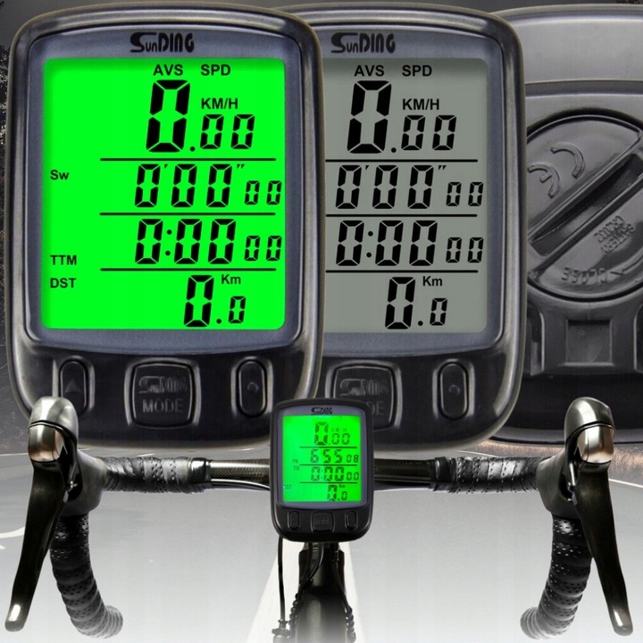 LICZNIK ROWEROWY PRZEWODOWY 28 FUNKCJI LCD DO ROWERU PRĘDKOŚCIOMIERZ IP68