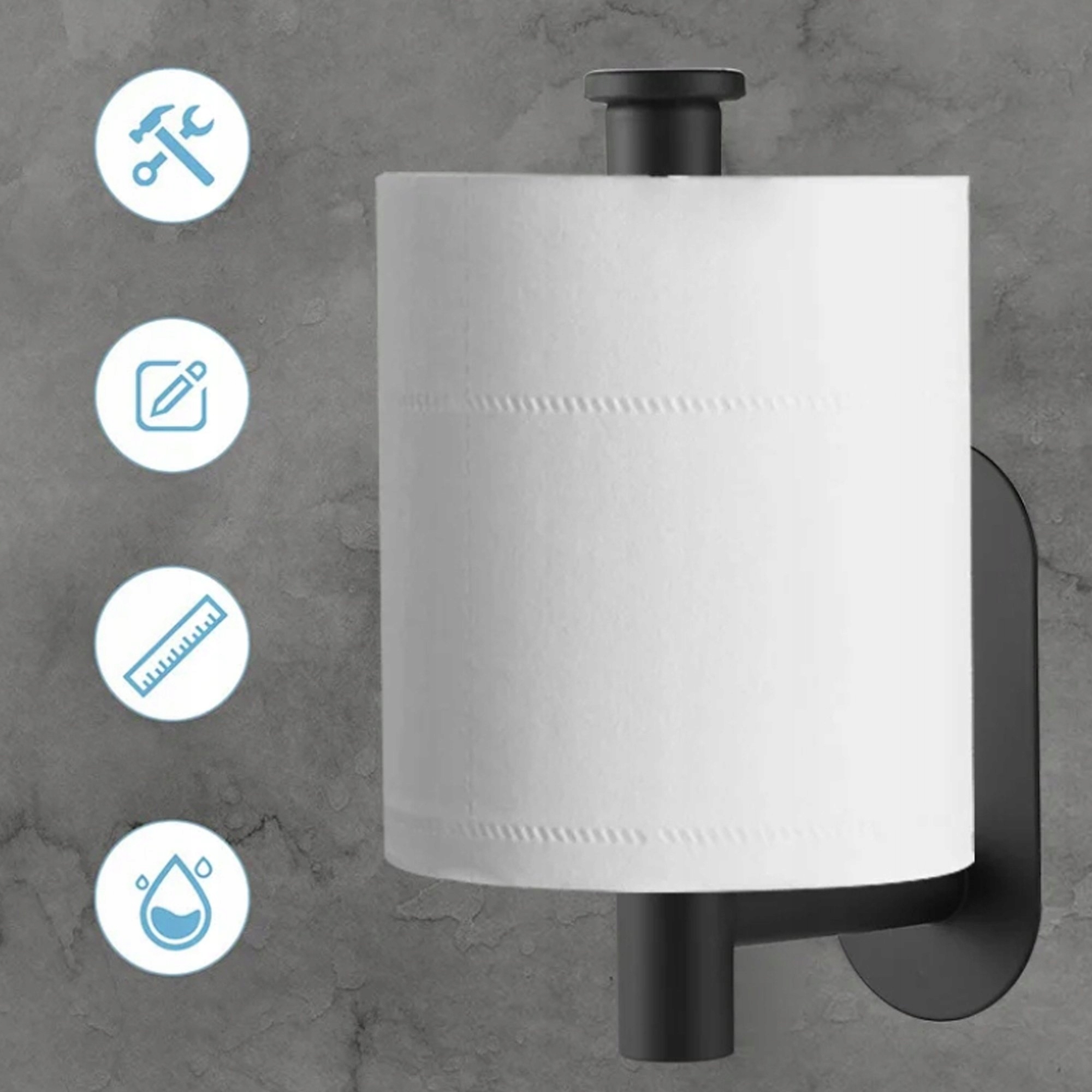 UCHWYT WIESZAK NA PAPIER TOALETOWY BEZ WIERCENIA SAMOPRZYLEPNY WC ŁAZIENKA