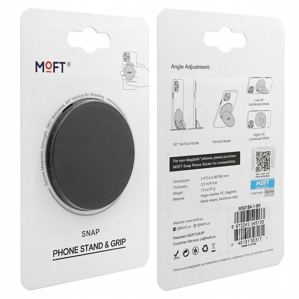 Uchwyt na palce MOFT czarny