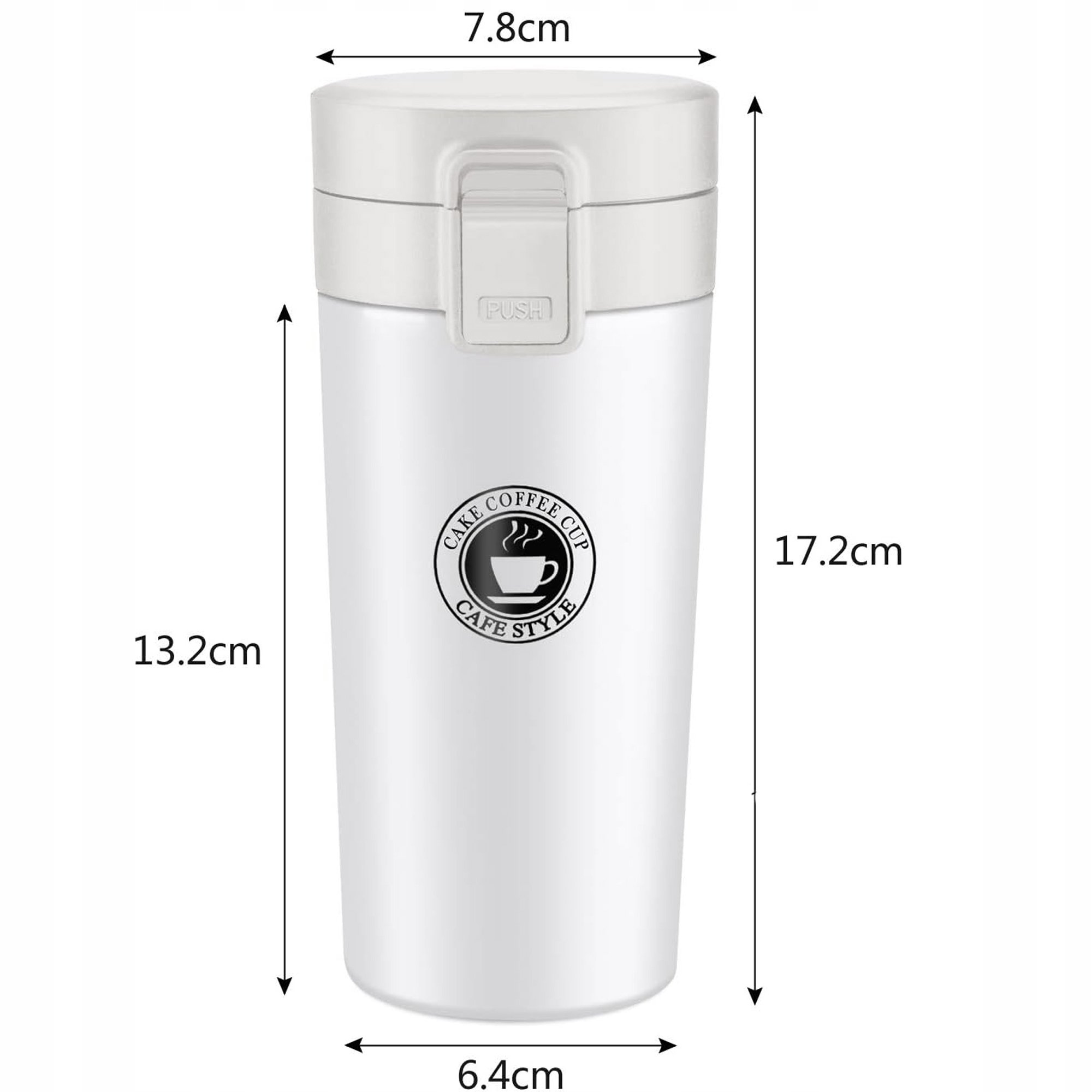 KUBEK TERMICZNY TURYSTYCZNY TERMOS 380ML BIDON NA KAWĘ HERBATĘ CIEPŁO ZIMNO