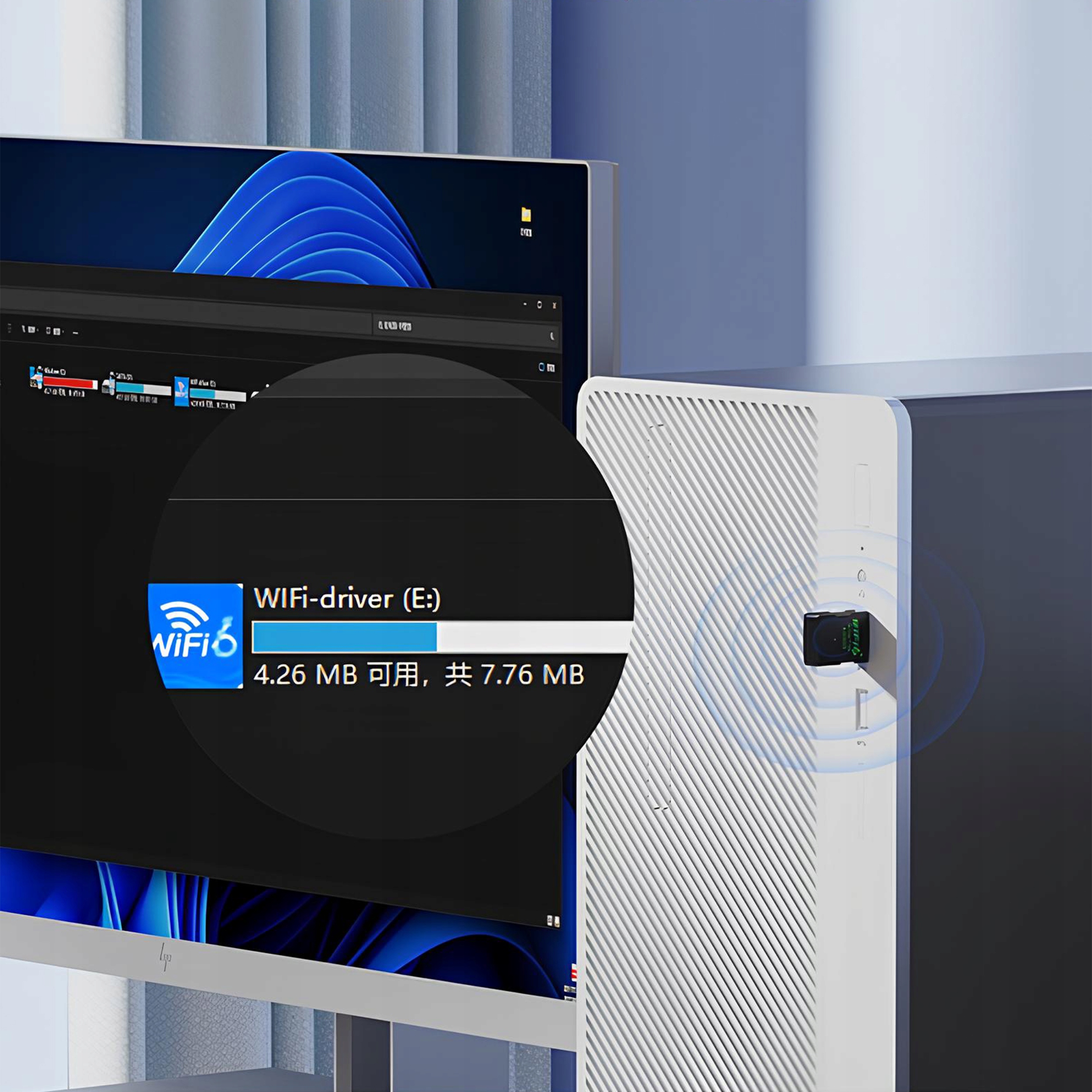 KARTA SIECIOWA ADAPTER BLUETOOTH 5.4 WiFi 6 BT USB 900 MBPS WPA3 ODBIORNIK