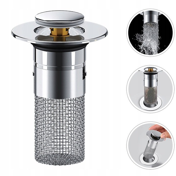 KOREK Z SITKIEM DO ZLEWU ZLEWOZMYWAKA DO KUCHNI UMYWALKI ŁAZIENKOWY SYFON