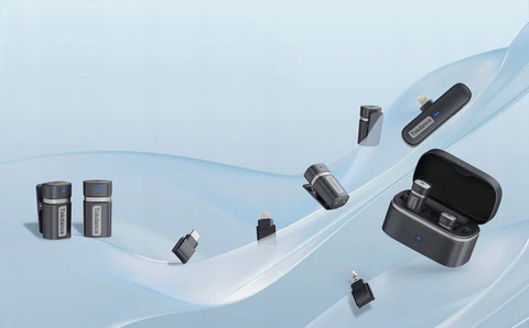 Mikrofon Bezprzewodowy TDS9 3w1 Bluetooth Lightning USB-C USB-A 2.4G