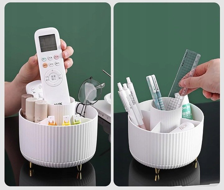 ORGANIZER NA KOSMETYKI OBROTOWY POJEMNIK PĘDZLE STOJAK 360 KOSMETYCZKA