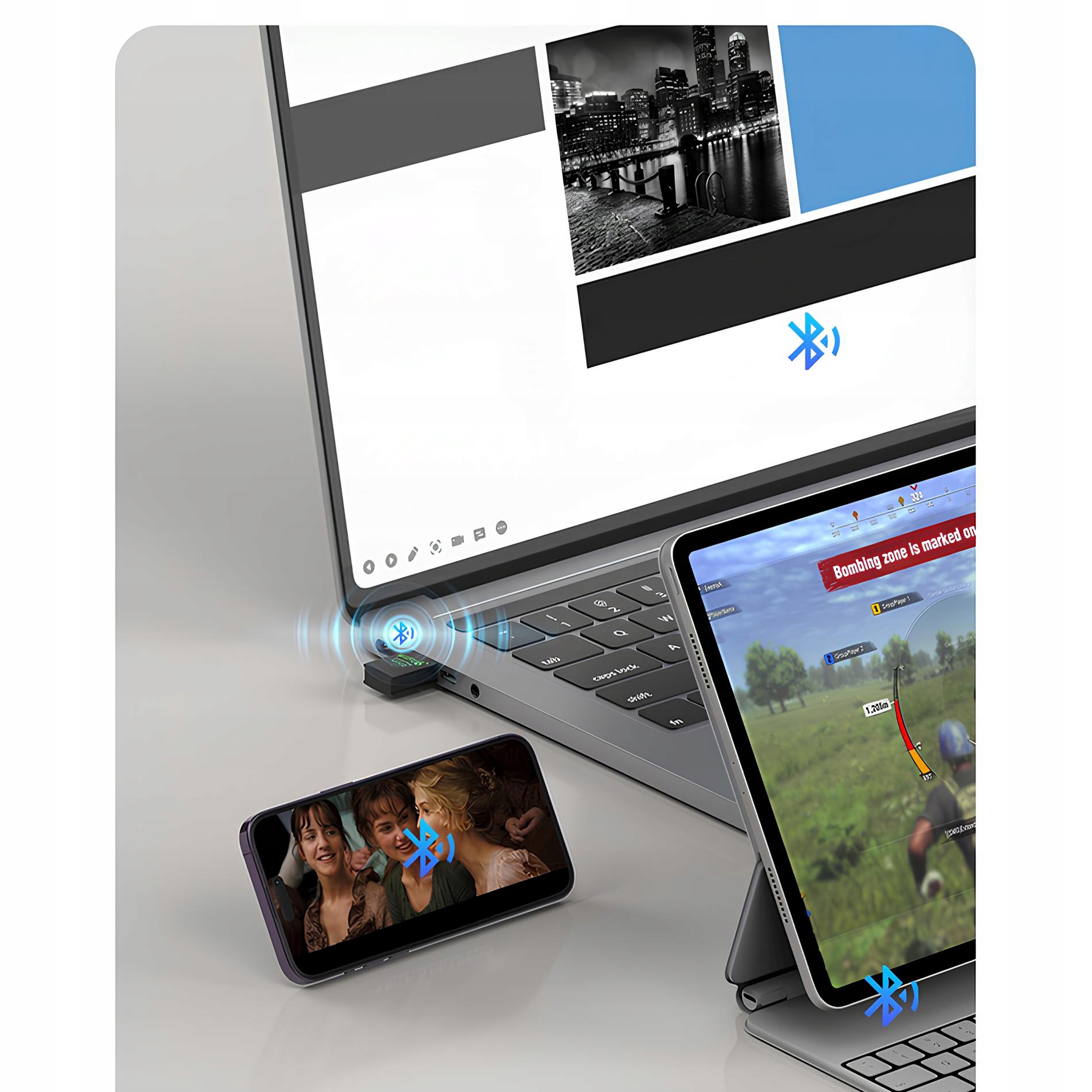 KARTA SIECIOWA ADAPTER BLUETOOTH 5.4 WiFi 6 BT USB 900 MBPS WPA3 ODBIORNIK