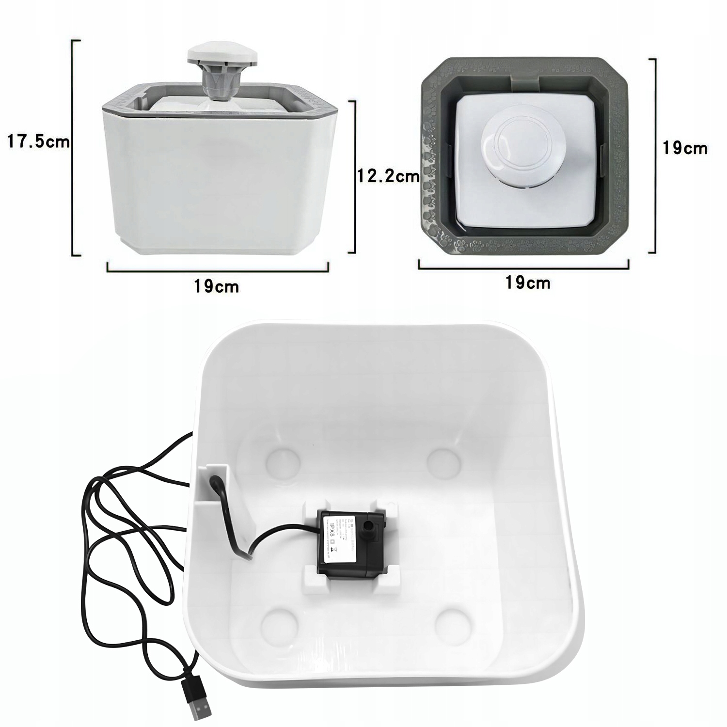 Poidło z fontanną DexXer plastik 2500 ml