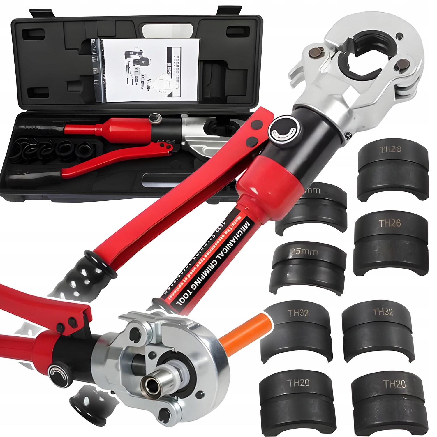 PRASKA ZACISKARKA HYDRAULICZNA RĘCZNA DO RUR PEX 12T MATRYCE PERT U 16 - 32