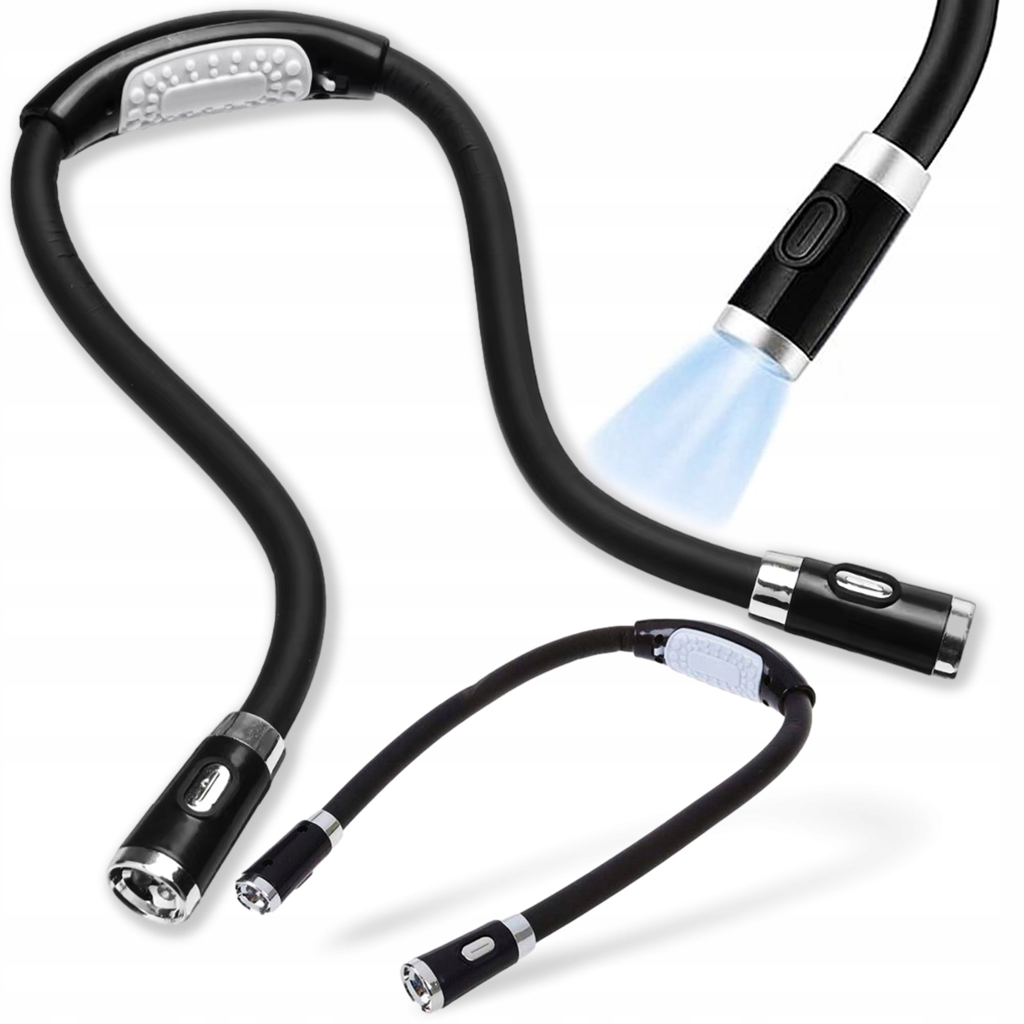 LAMPKA LED NA SZYJĘ DO CZYTANIA KSIĄŻEK NOCNA LATARKA 3 TRYBY ŚWIECENIA