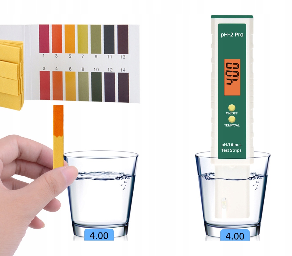 Elektroniczny Miernik Tester pH Jakości Bufory Wody Basen Autokalibracja