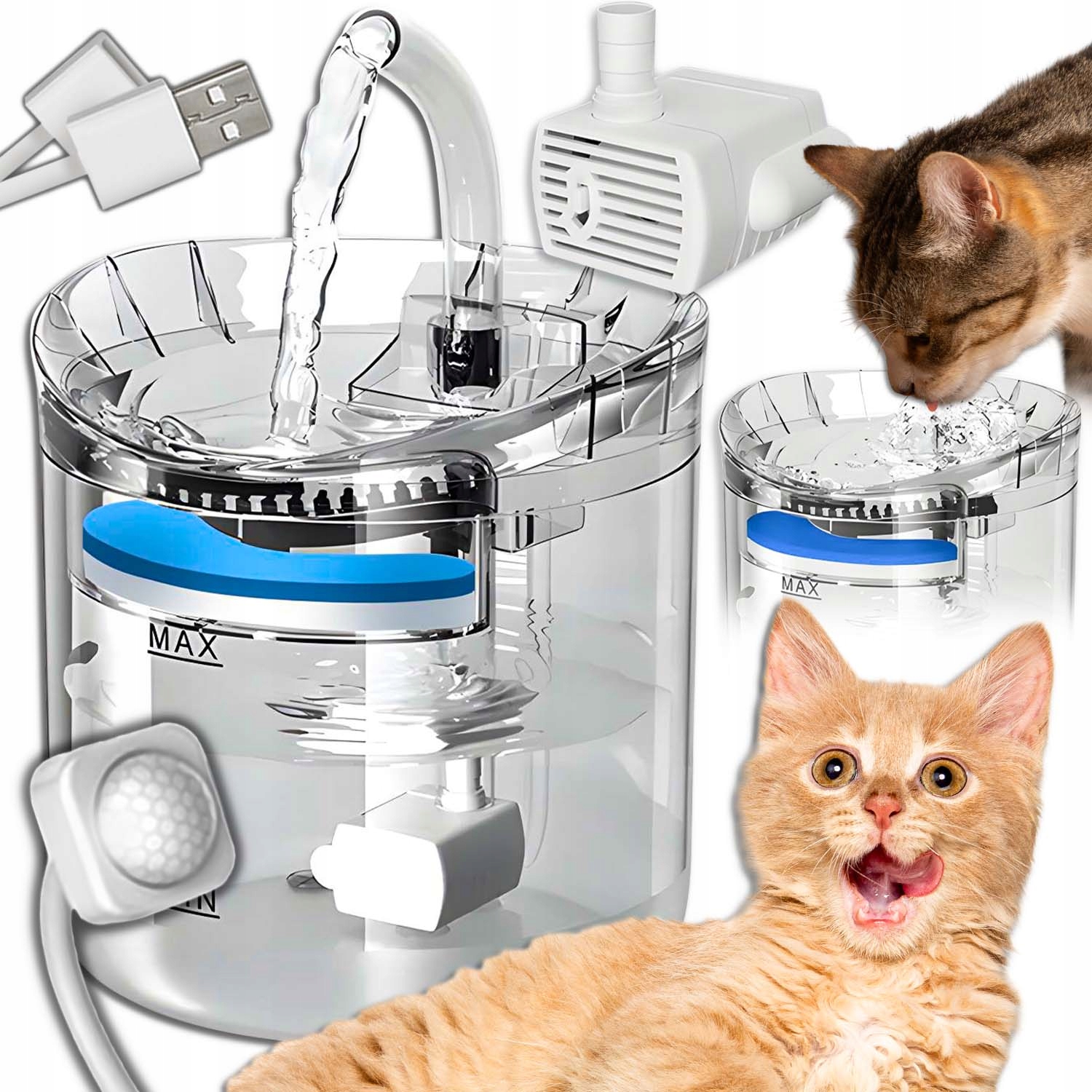 Poidło z fontanną Renew Force plastik 2500 ml