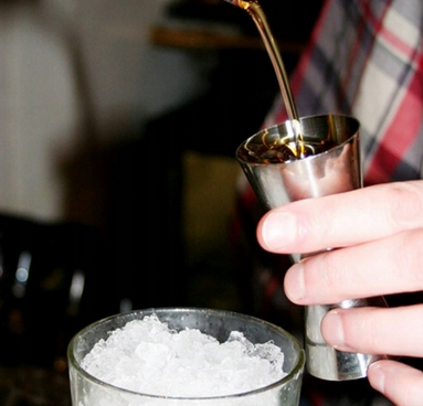 KIELISZEK METALOWY Miarka barmańska dwustronna