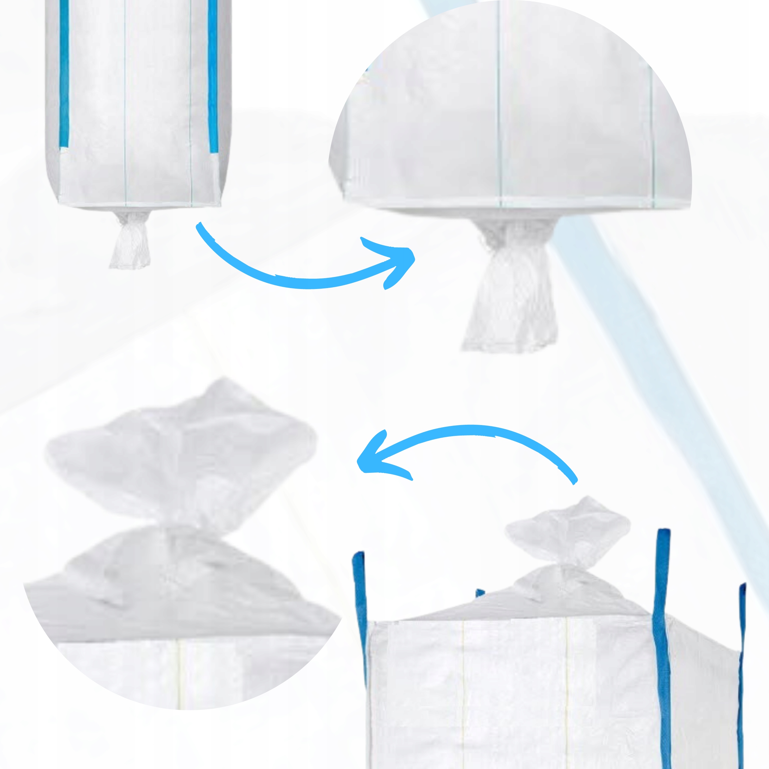 Big Bag 90x90x100cm lej górny i dolny 500kg - zdjęcie użytkowe