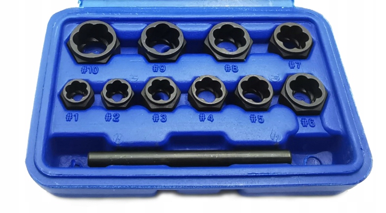 Nasadki Falon-Tech FT1005 do uszkodzonych śrub i nakrętek 11 el. Cr-Mo