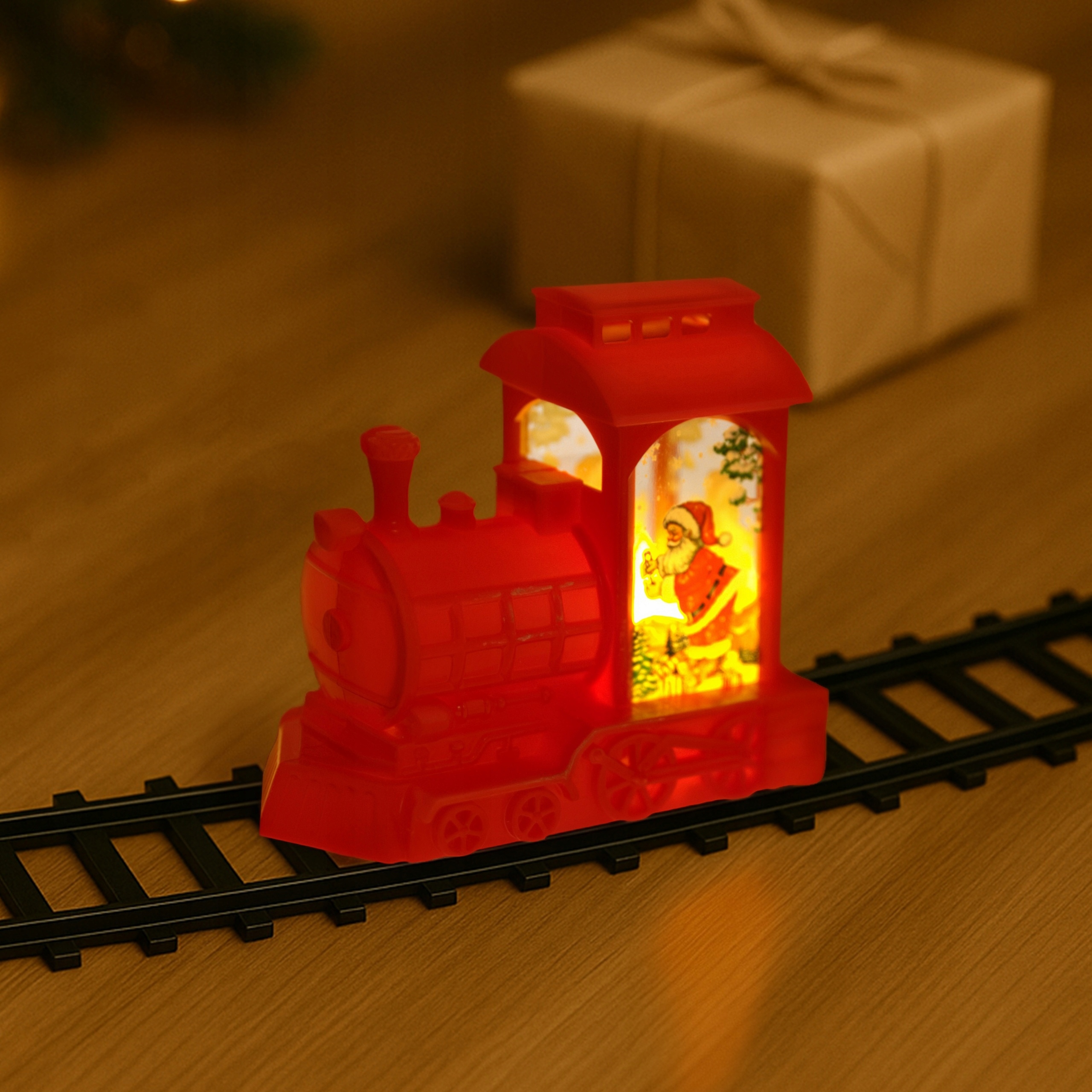 Lampka LED lokomotywa świąteczna czerwona ozdoba bożonarodzeniowa VERGIONIC