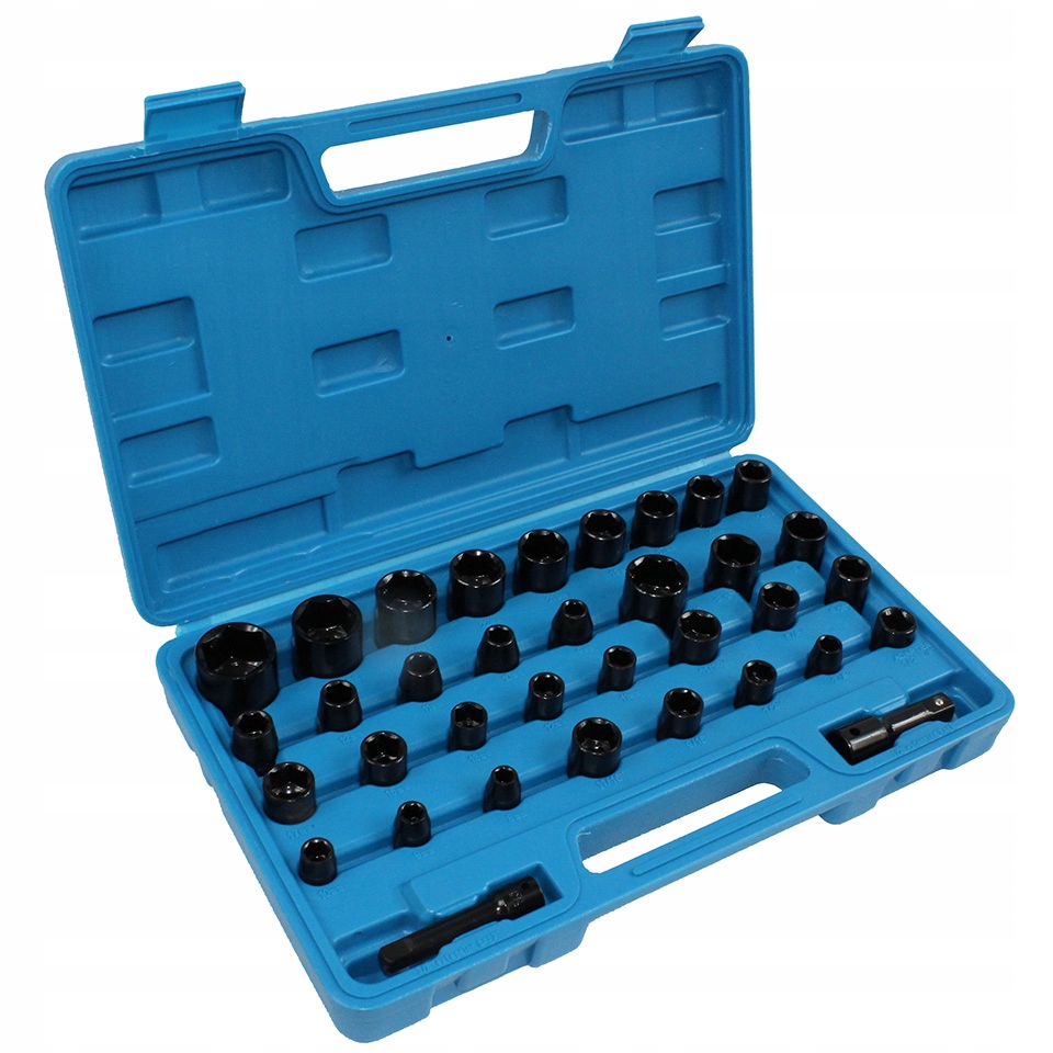 Nasadki udarowe 3/8" i 1/2" 35 el. Falon-Tech FT1135 z adapterami