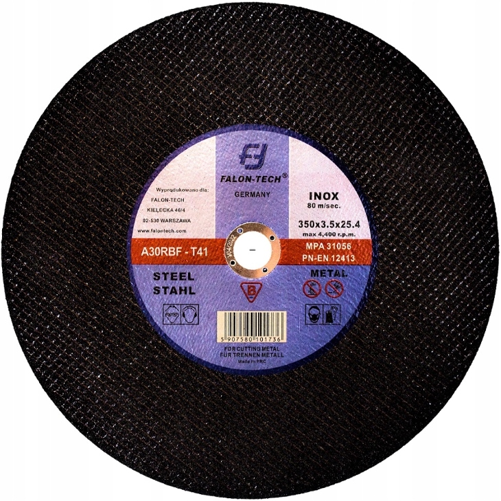 TARCZA DO CIĘCIA METALU 350 x25,4 x 3,5 FALON TECH