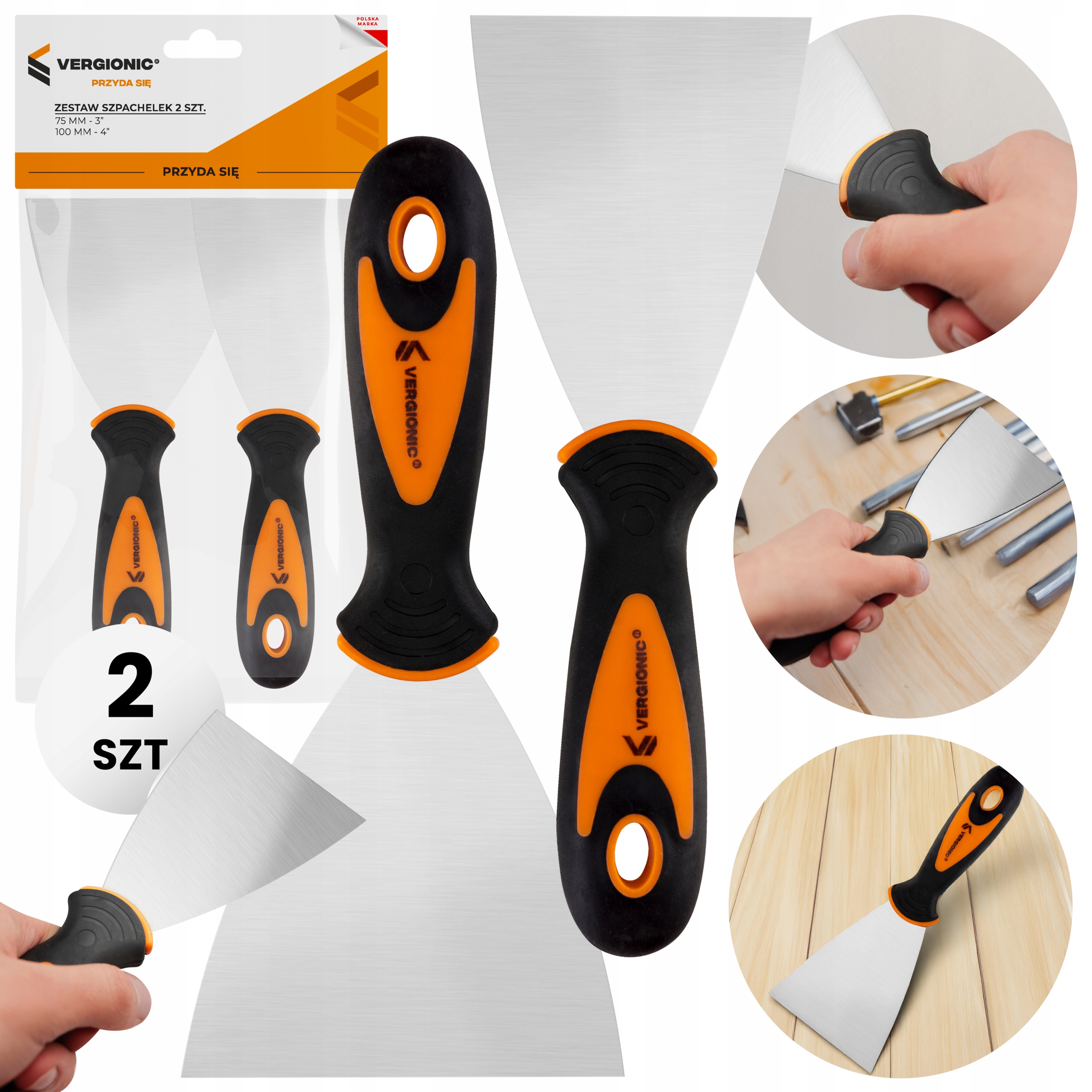 Zestaw szpachelek 75 mm i 100 mm 2 szt. VERGIONIC