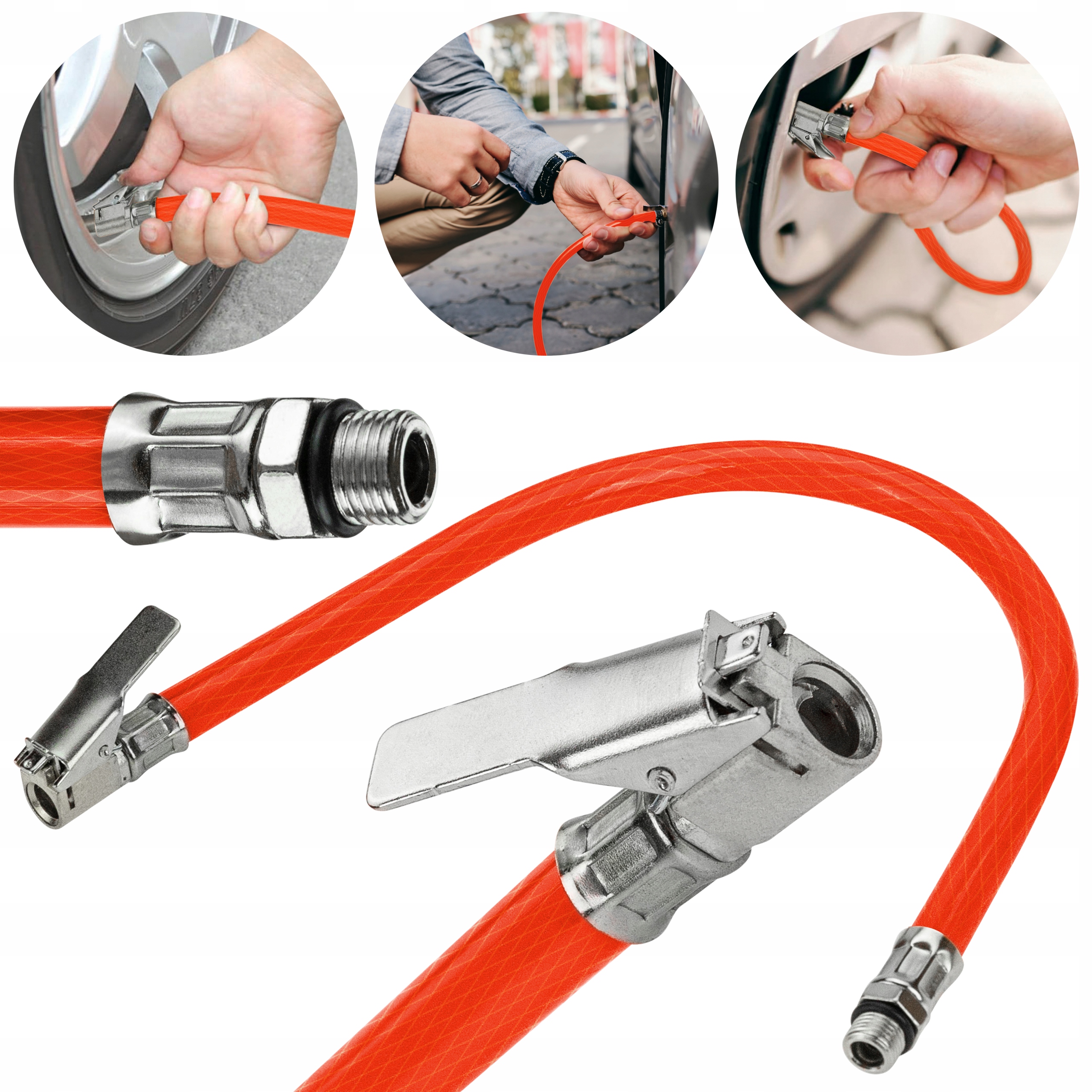 Wężyk do kompresora, pistoletu, pompowania kół 40 cm 1/8” VERGIONIC