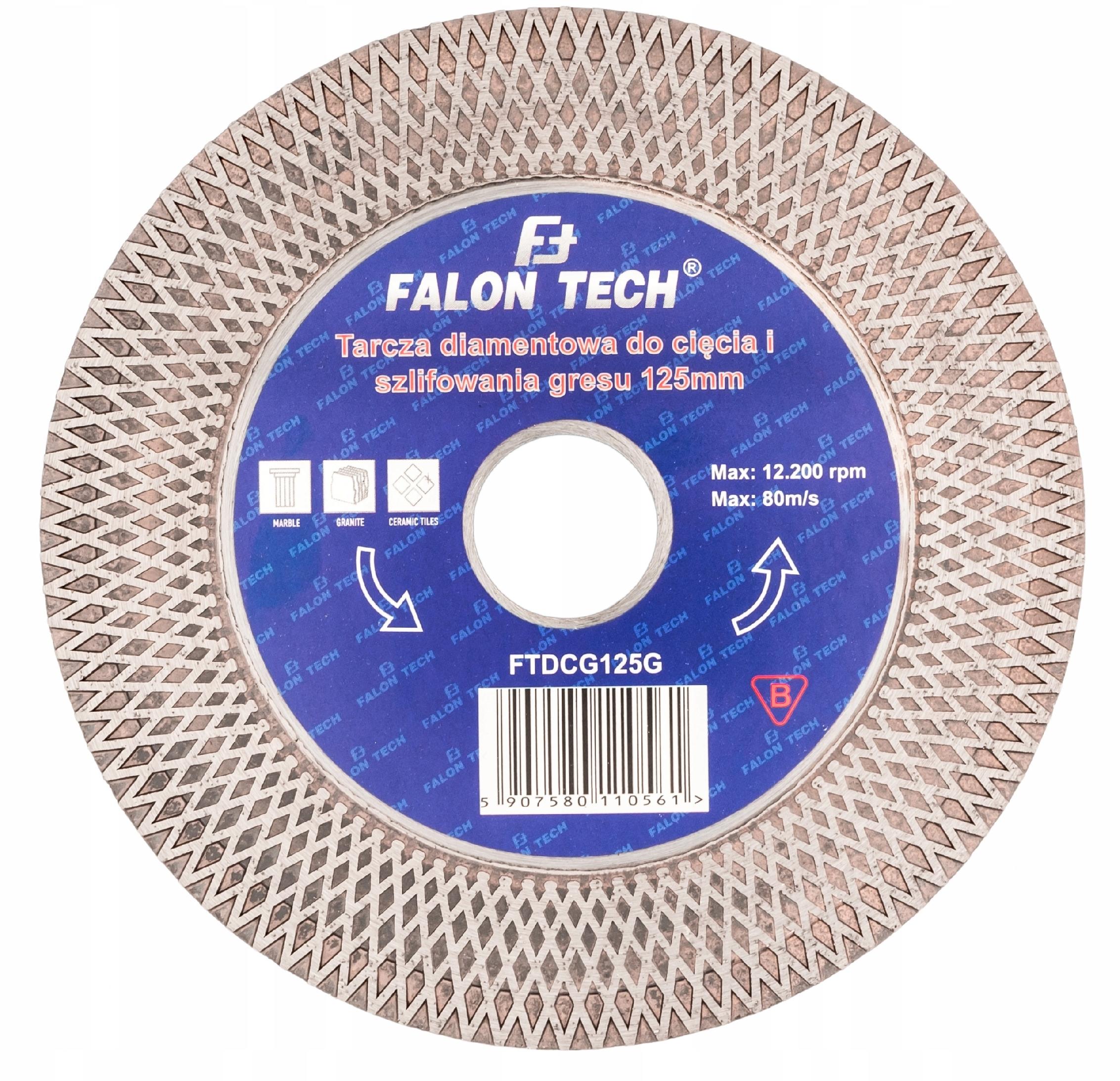 TARCZA DIAMENTOWA DO CIĘCIA SZLIFOWANIA GRESU PŁYTEK GLAZURY 125mm