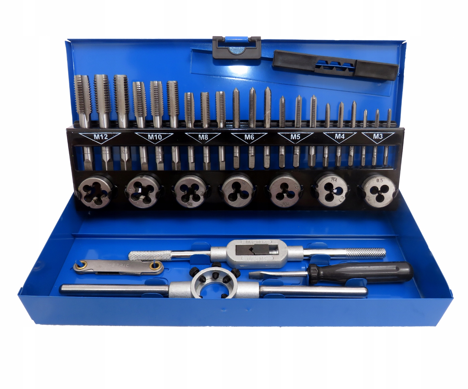 ZESTAW GWINTOWNIKÓW I NARZYNEK M3-M12 32 ELEMENTÓW