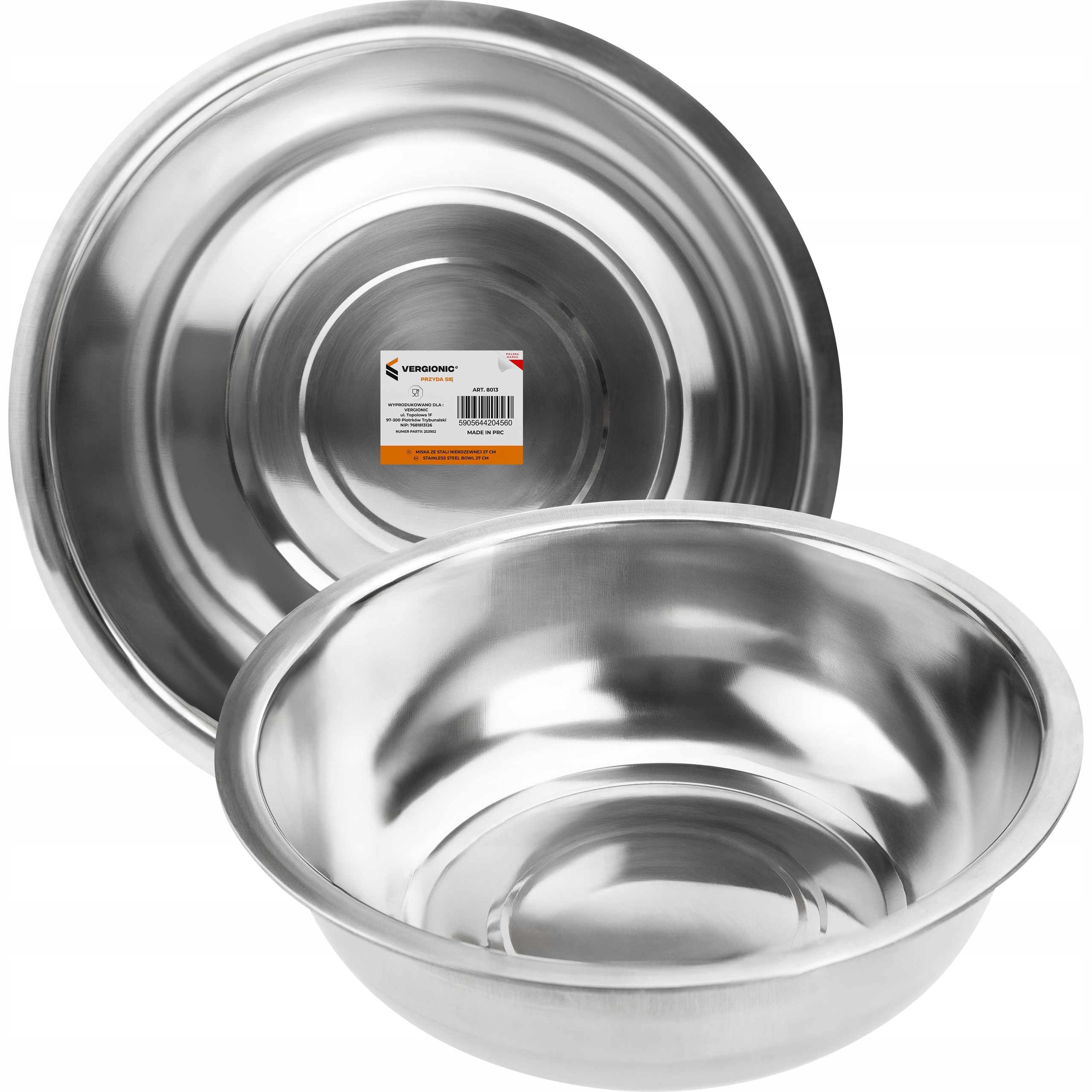 Miska stalowa nierdzewna Ø27 cm 3L VERGIONIC - kuchenna, okrągła