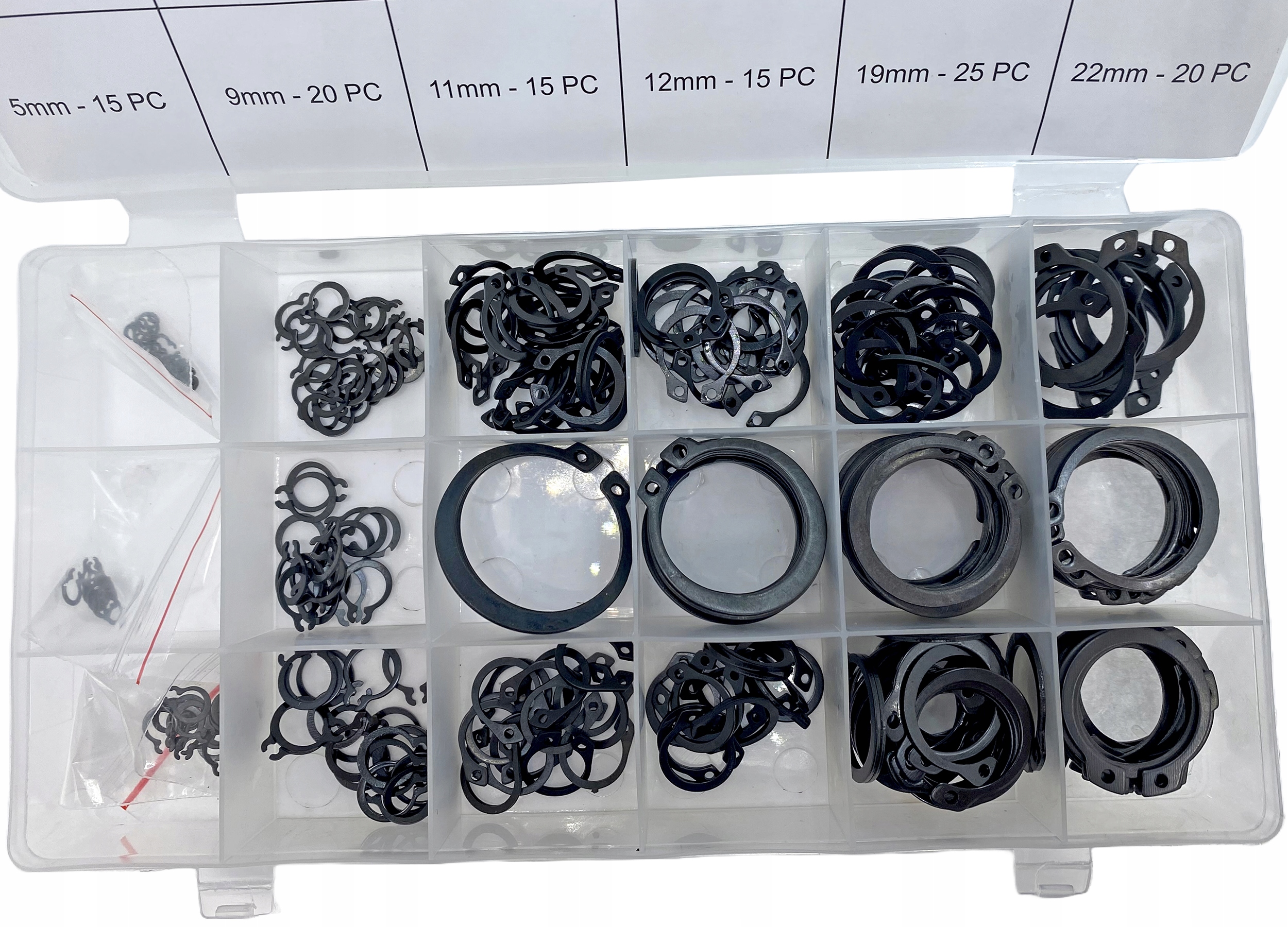 Zestaw pierścieni Segera osadczych wewnętrznych i zewnętrznych 600 el.