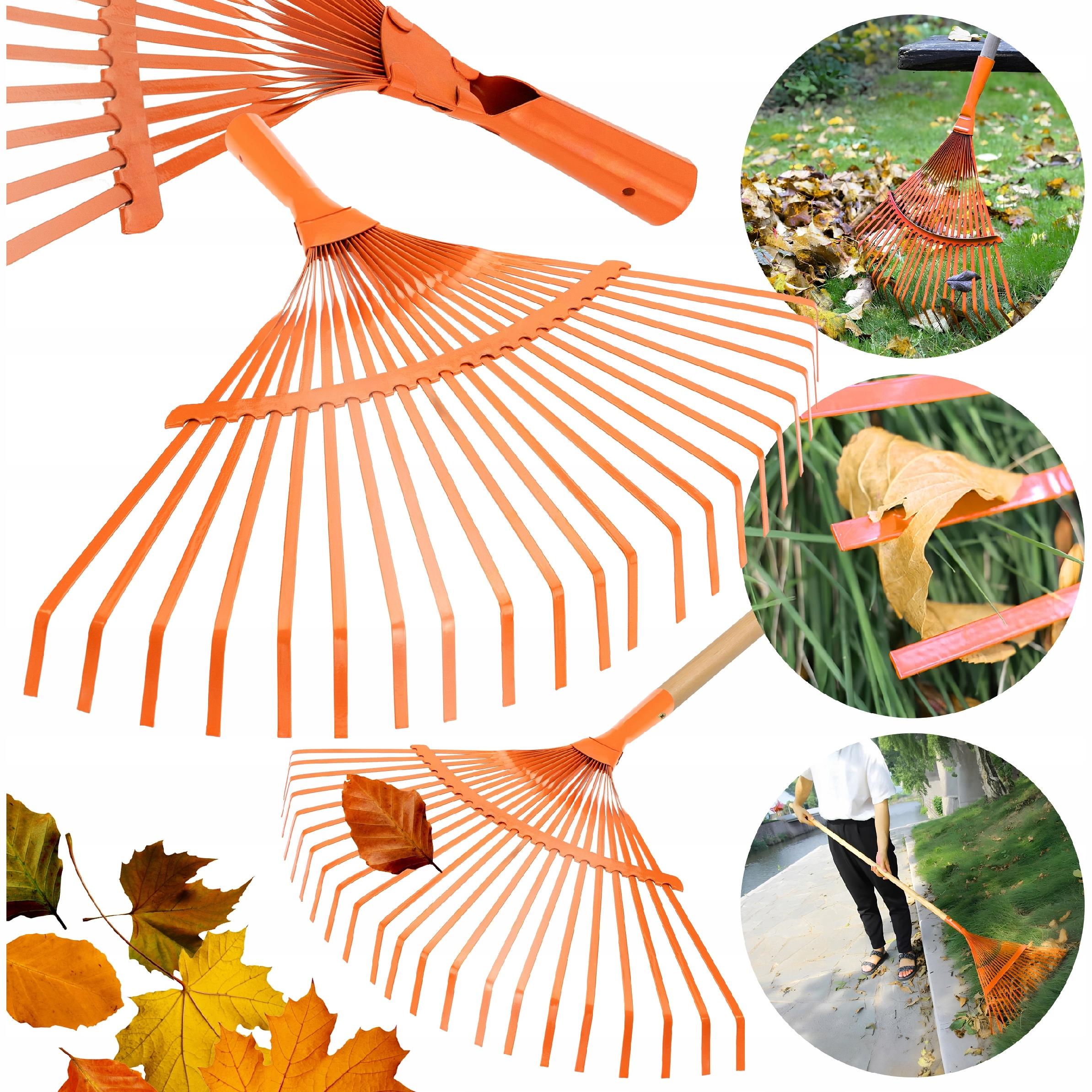 Grabie wachlarzowe metalowe 38 cm do liści trawy VERGIONIC