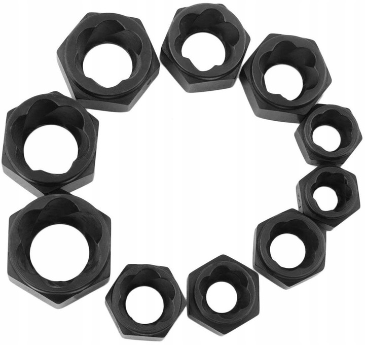 Nasadki Falon-Tech FT1005 do uszkodzonych śrub i nakrętek 11 el. Cr-Mo