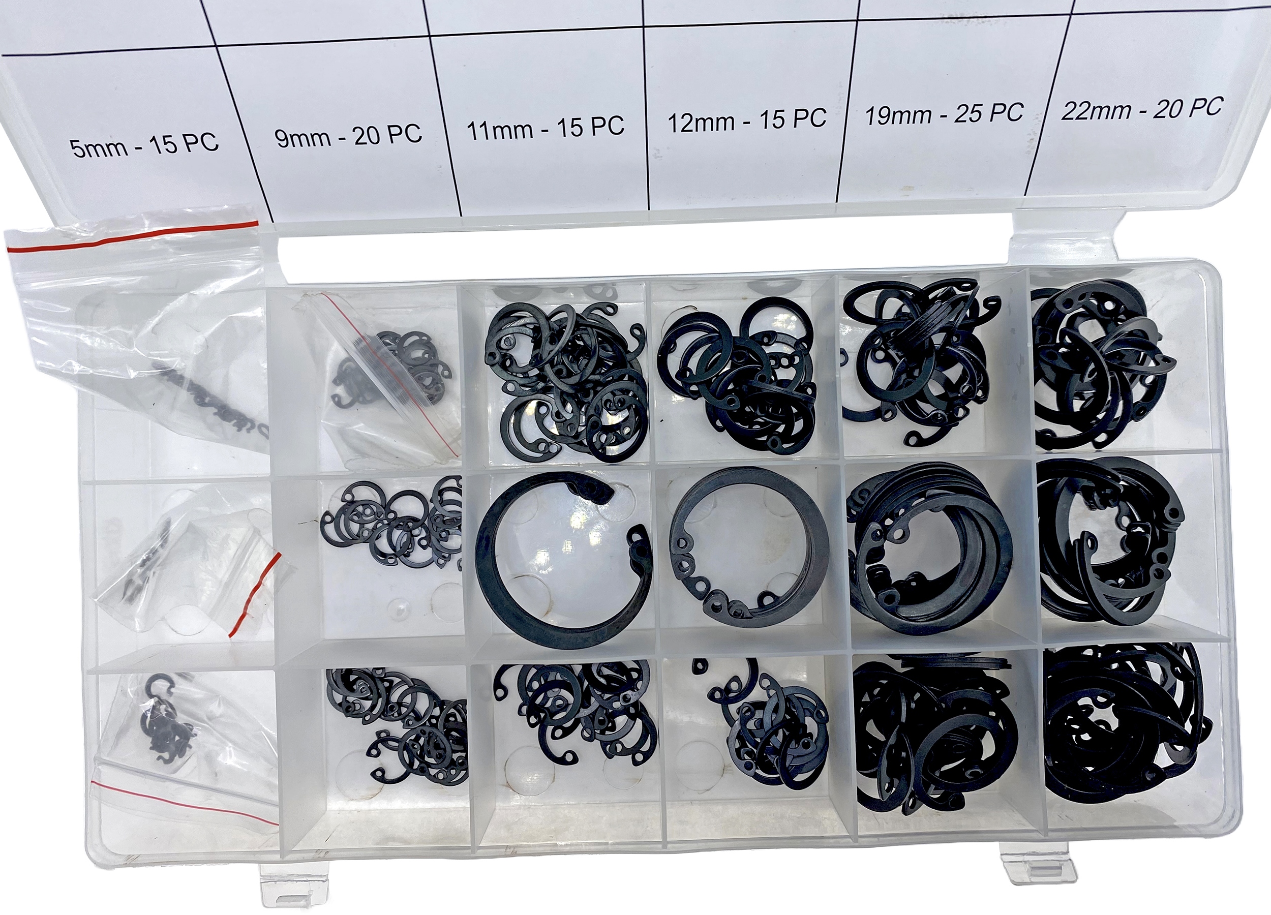 Zestaw pierścieni Segera osadczych wewnętrznych i zewnętrznych 600 el.