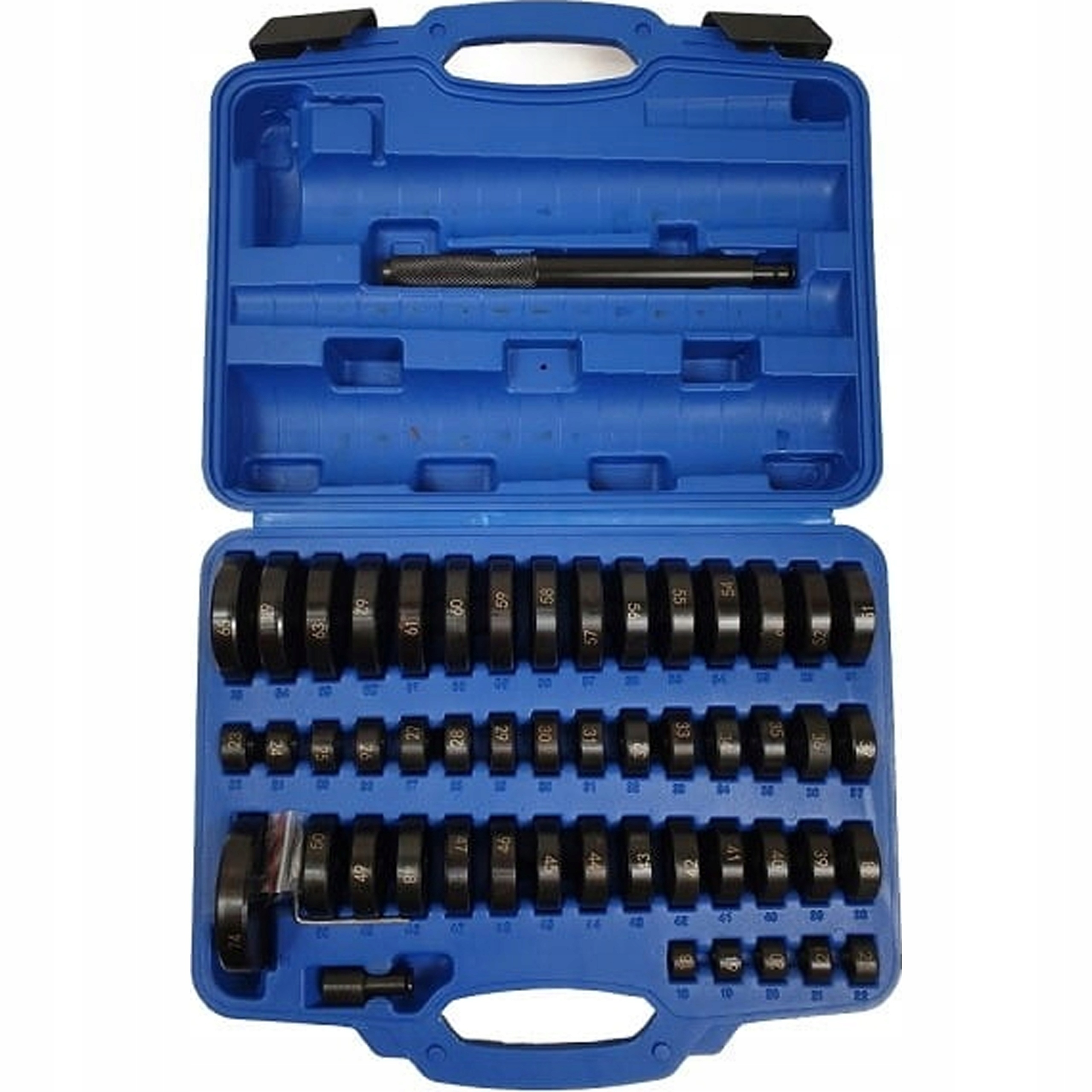 Ściągacz tulei i łożysk adaptery do prasy 18-74 mm 52 el Silver