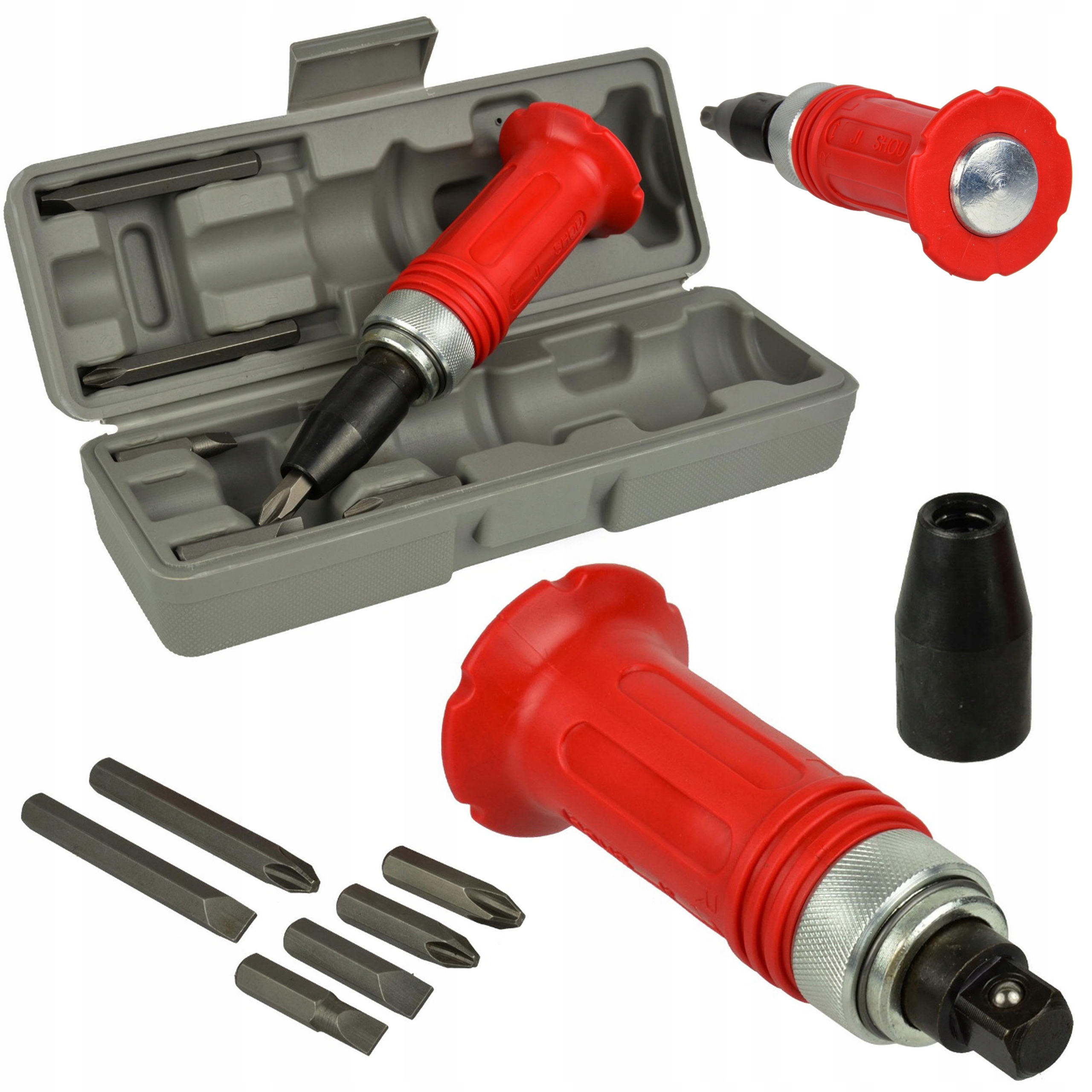 Wkrętak udarowy pobijak 1/2" z bitami 6 szt. zestaw S10870