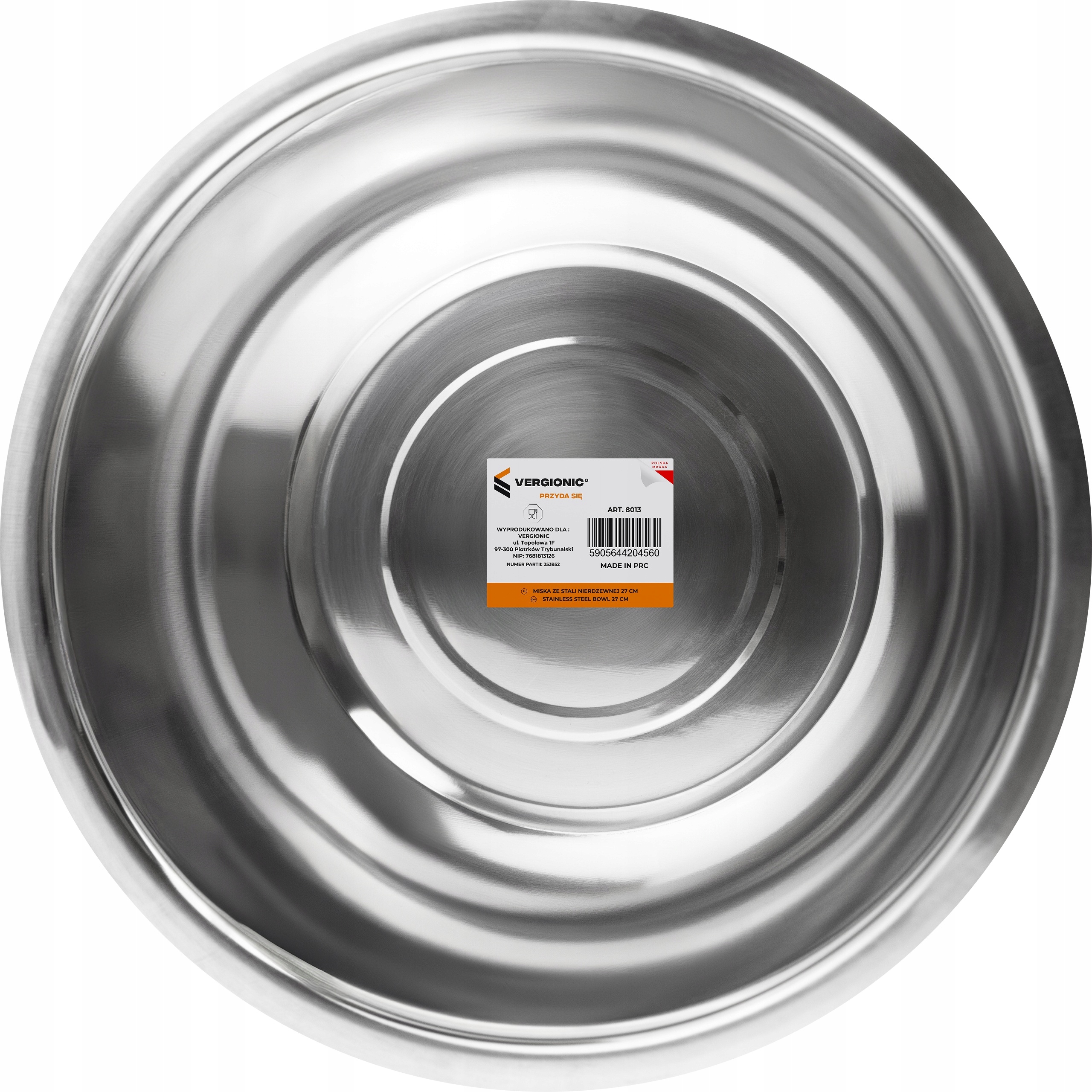 Miska stalowa nierdzewna Ø27 cm 3L VERGIONIC - kuchenna, okrągła
