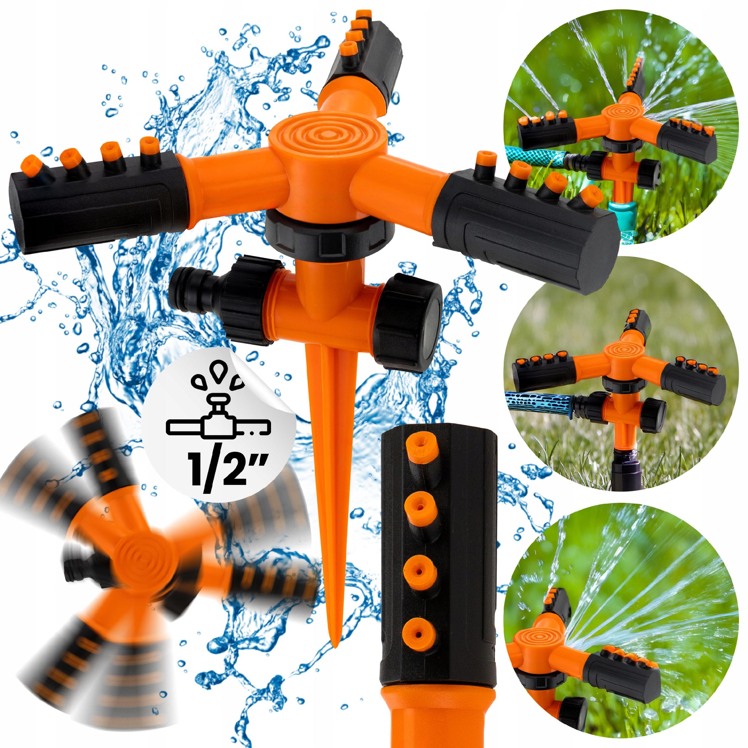 Zraszacz ogrodowy wbijany obrotowy trójramienny zraszacz VERGIONIC