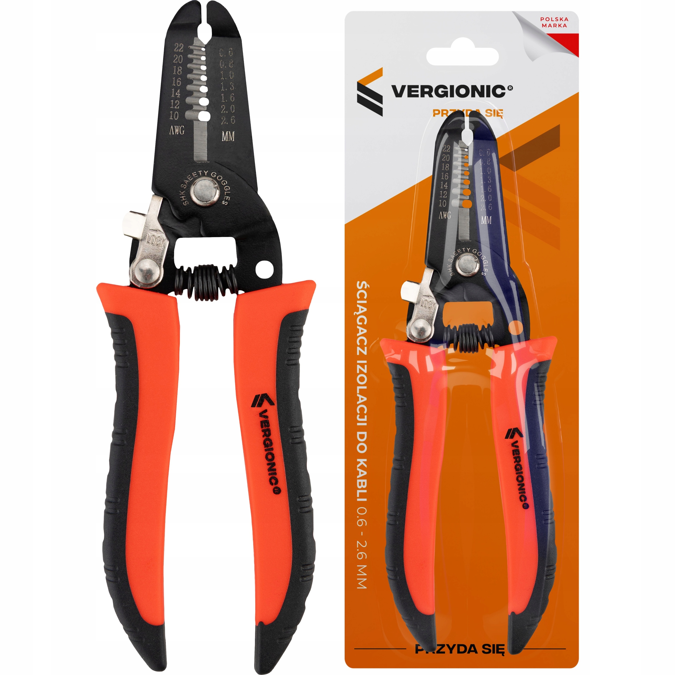 Ściągacz izolacji do kabli 0,6-2,6 mm automatyczny VERGIONIC