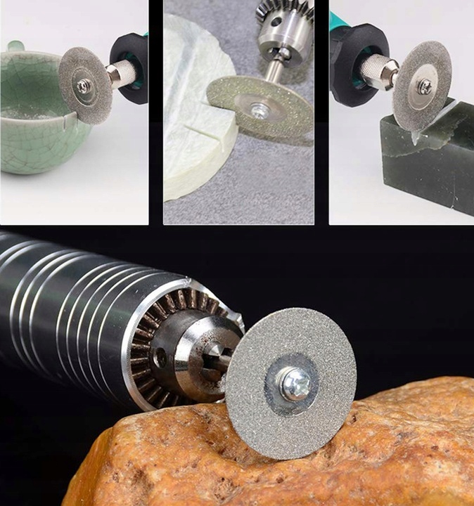 TARCZA DIAMENTOWA 50mm DO MINISZLIFIERKI DREMELA 10 TARCZ + 2 TRZPIENIE