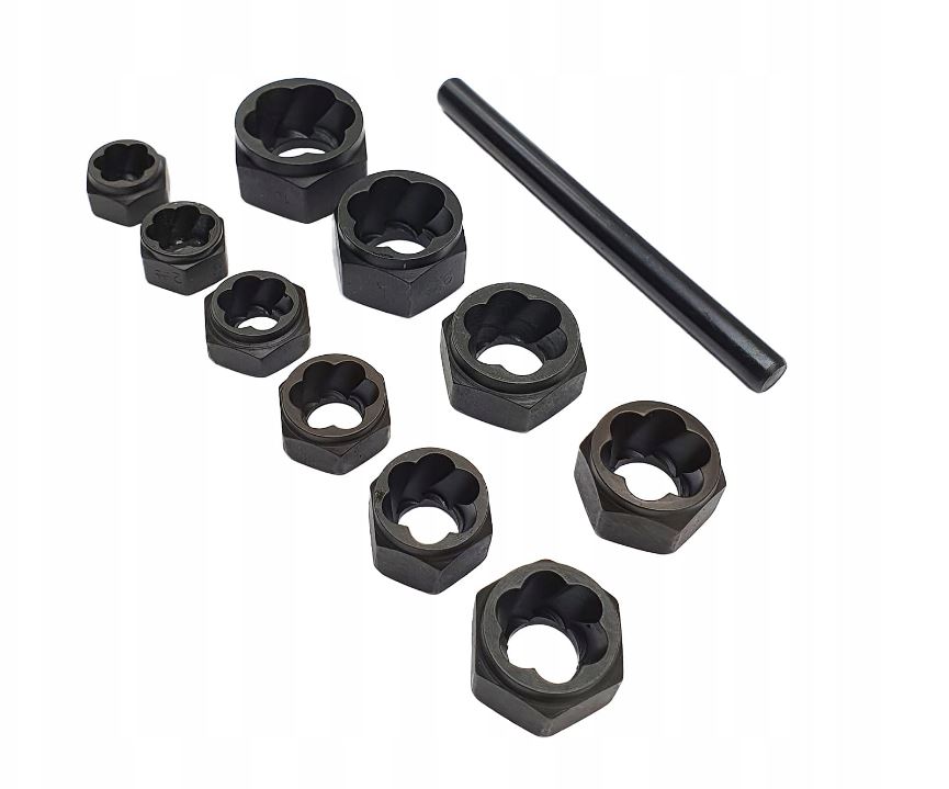 Nasadki Falon-Tech FT1005 do uszkodzonych śrub i nakrętek 11 el. Cr-Mo