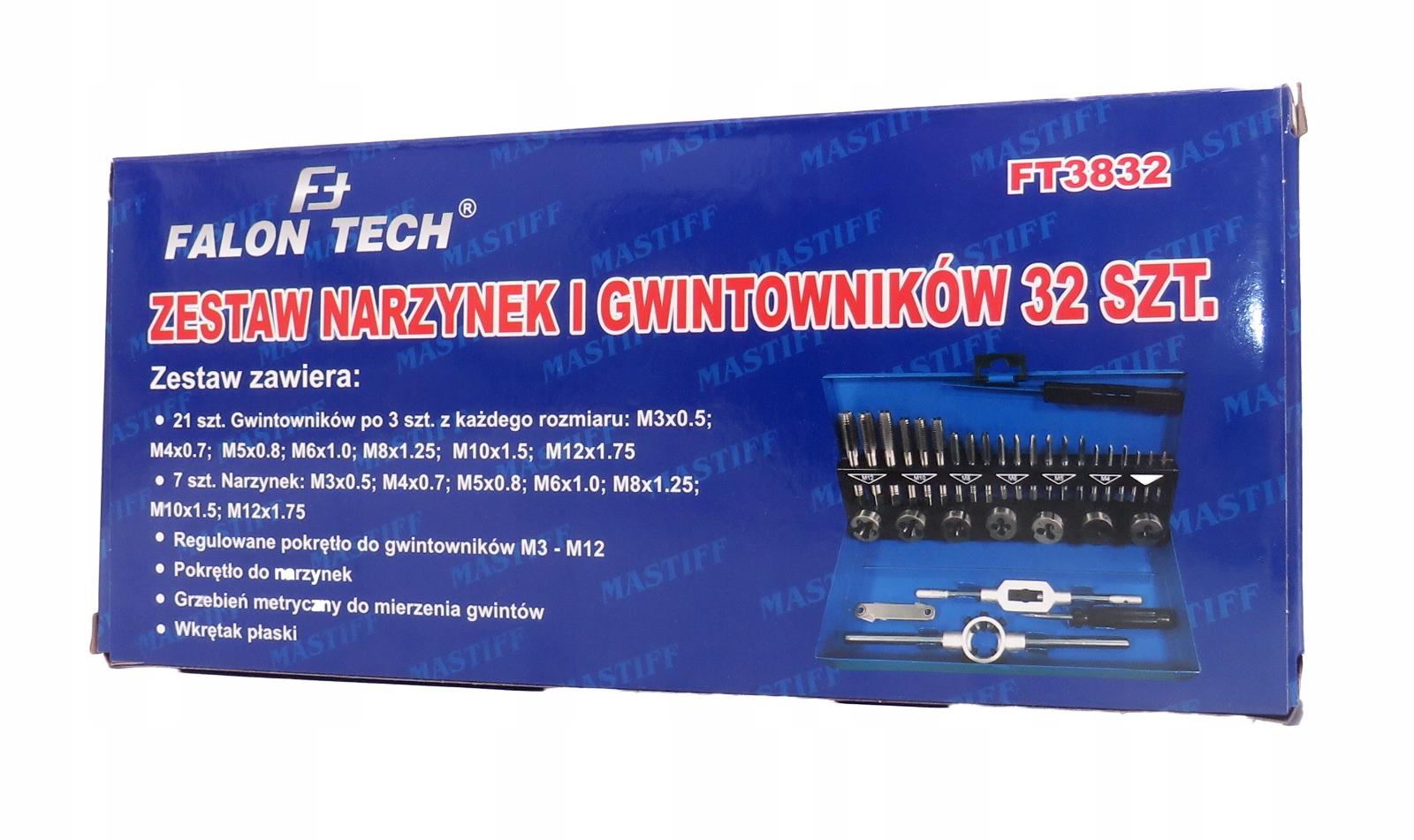 ZESTAW GWINTOWNIKÓW I NARZYNEK M3-M12 32 ELEMENTÓW