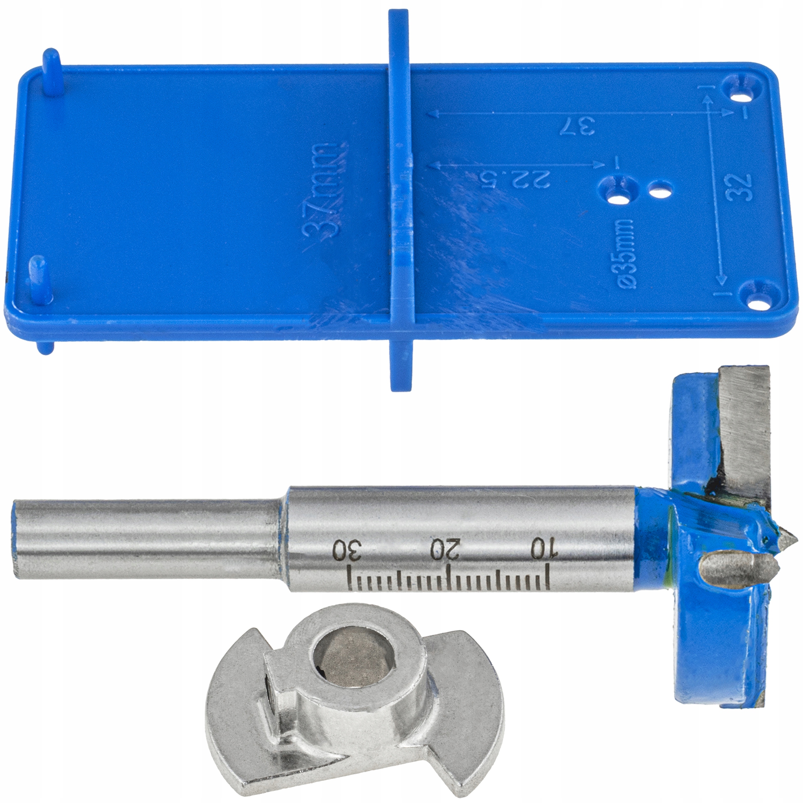 Zestaw frez do zawiasów puszkowych 35 mm z prowadnicą Falon-Tech FT3500