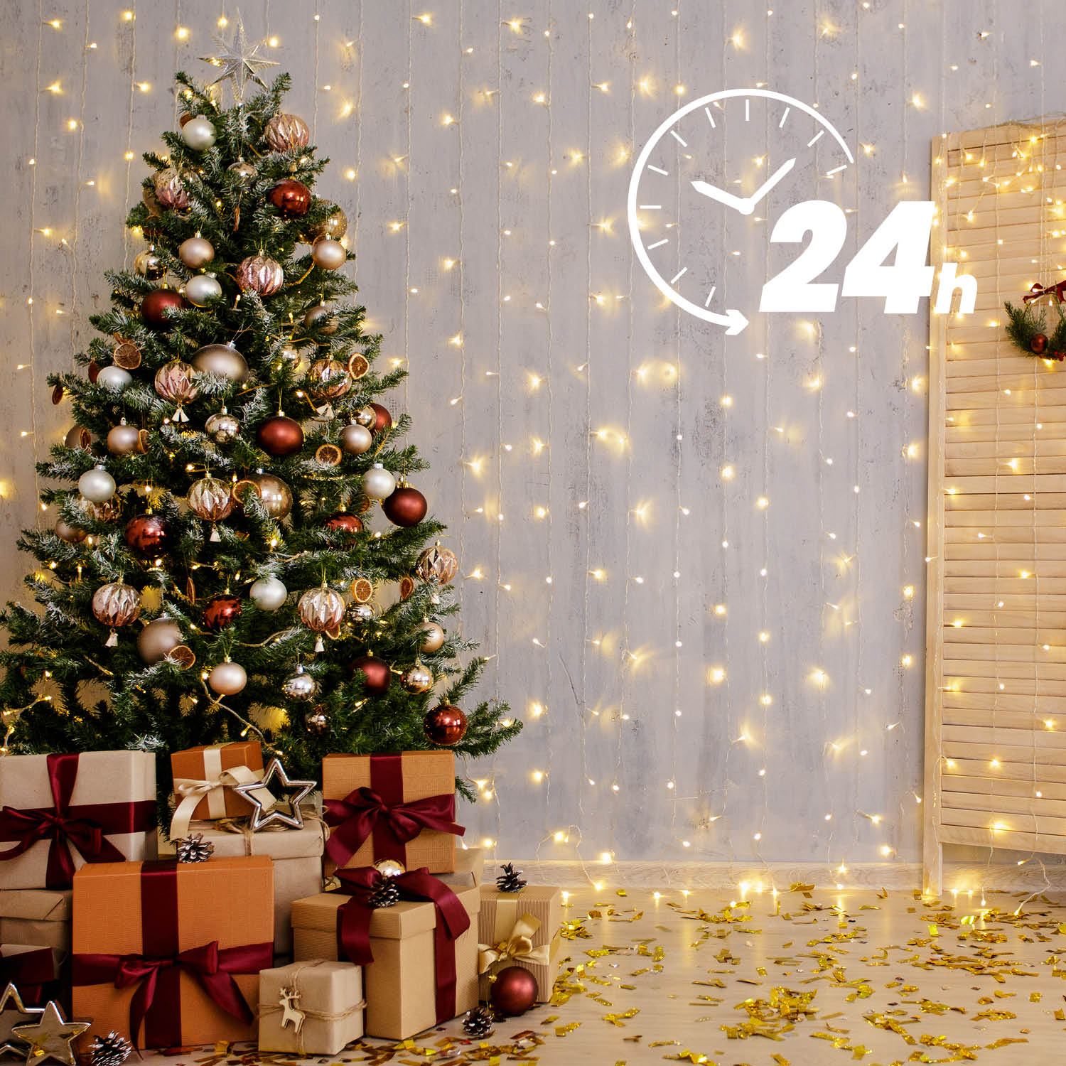 Kurtyna 300 LED 3x3m 8 funkcji z pilotem + programator + przedłużacz