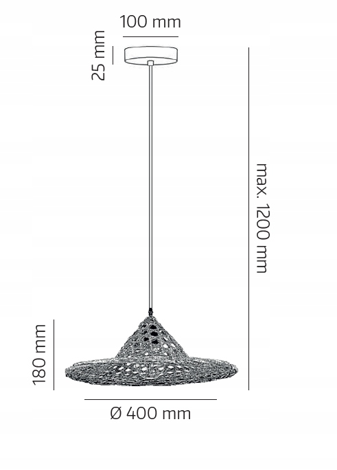 Detal bambusowej lampy BOHO