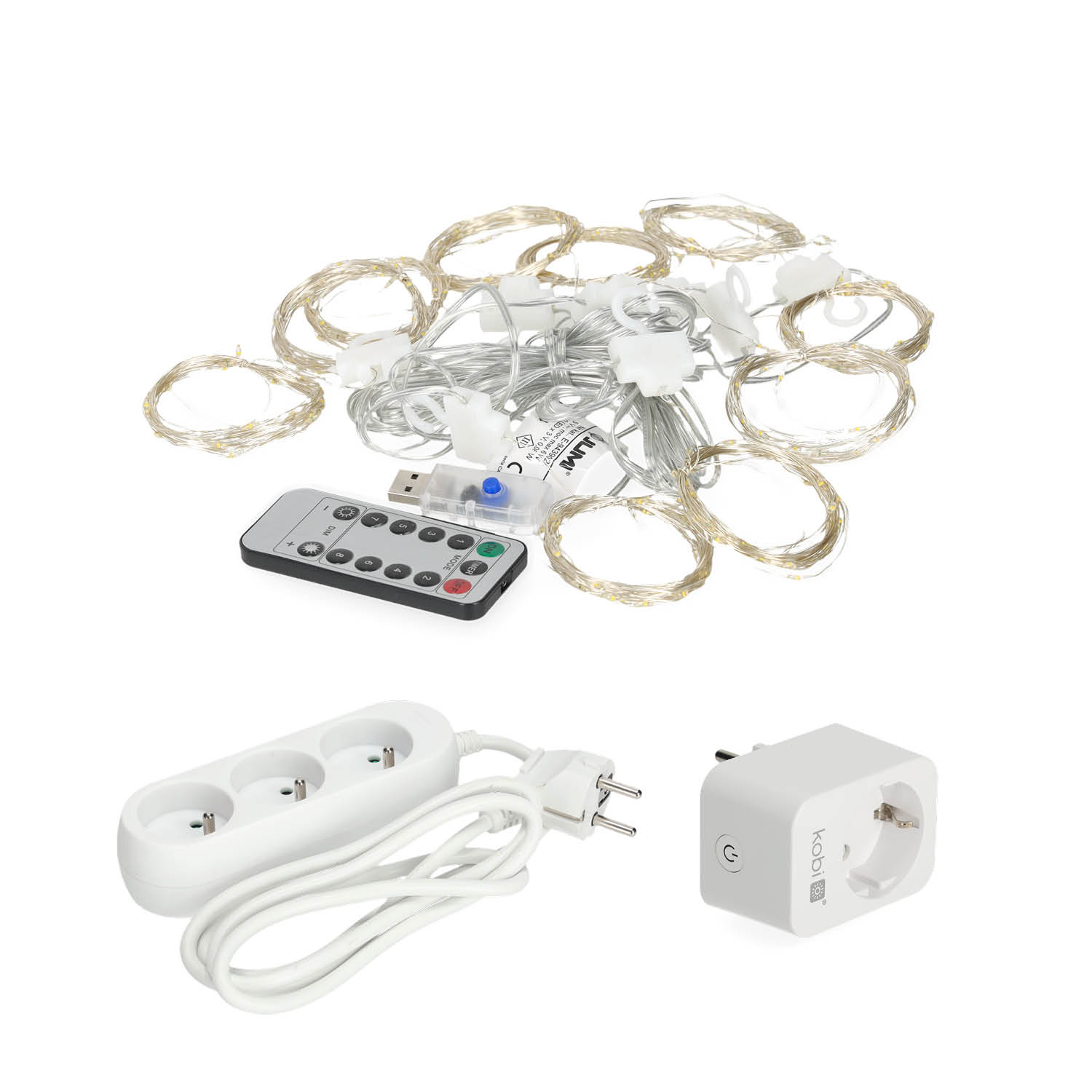 Kurtyna 300 LED 3x3m 8 funkcji z pilotem gniazdko SMART +przedłużacz