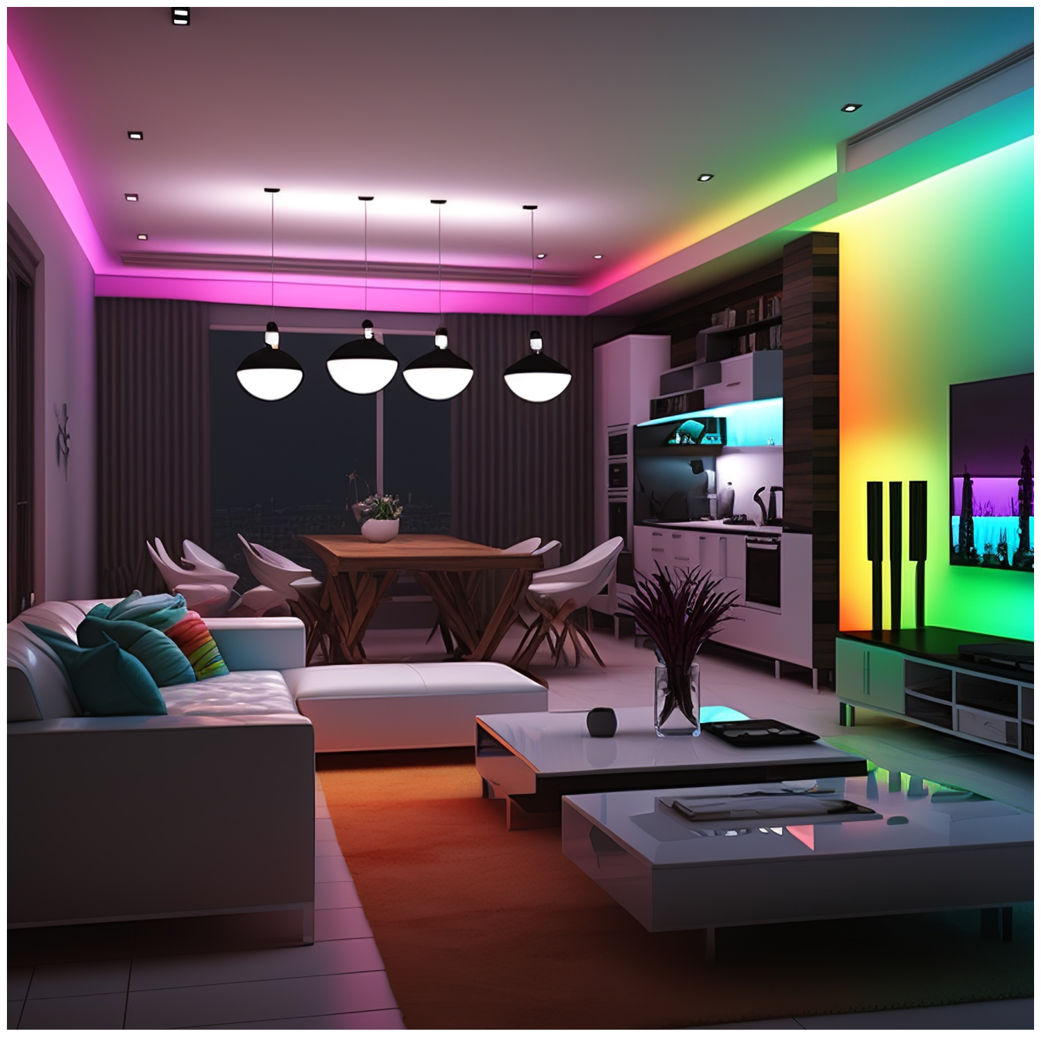 Taśma LED RGB 5050 Aplikacja SMART HOME 5M PILOT Bluetooth muzyka zestaw