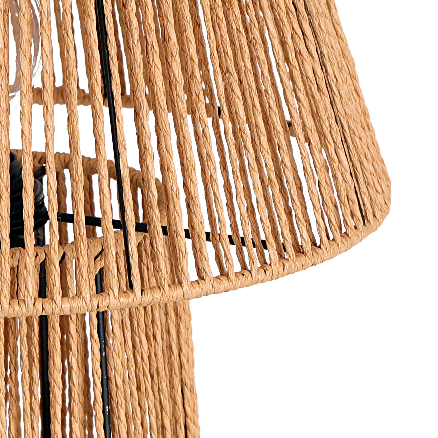 Zestaw Lampa Boho Stołowa Sznur i Metal Nocna + Żarówka 7W E27 Barwa Ciepła