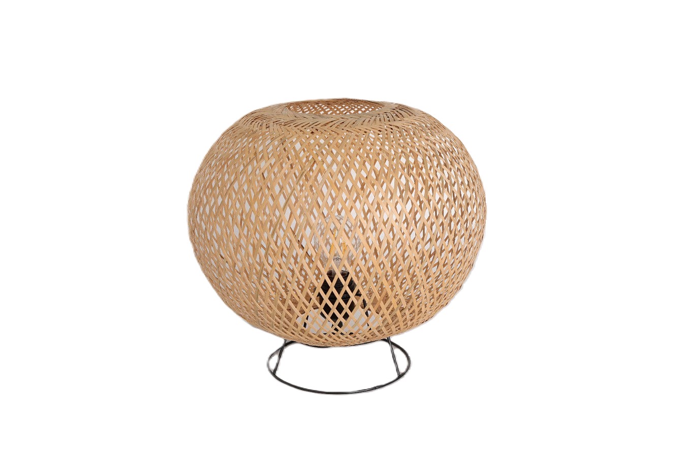 Lampa stołowa BOHO z bambusowym abażurem