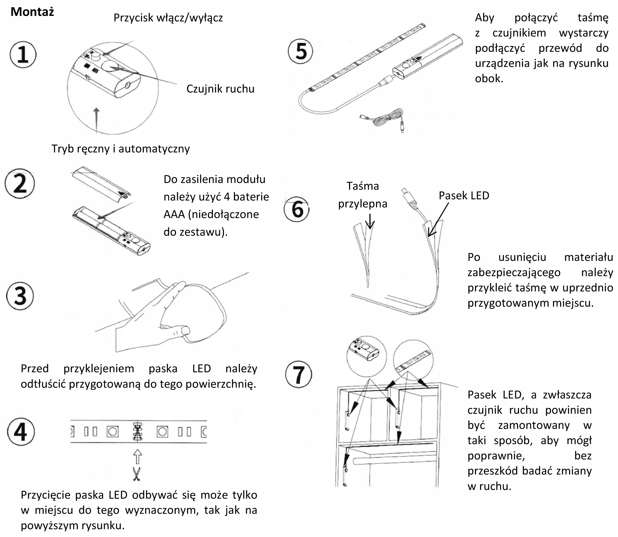 Oprawa meblowa z czujnikiem LED CORREA 3,4W barwa CIEPŁOBIAŁA